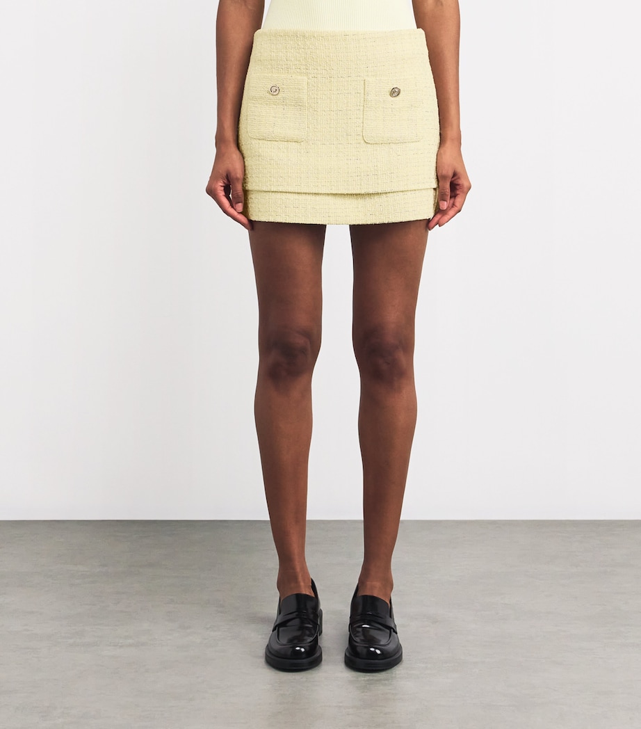 Tweed Mini Skirt YELLOW Image 3