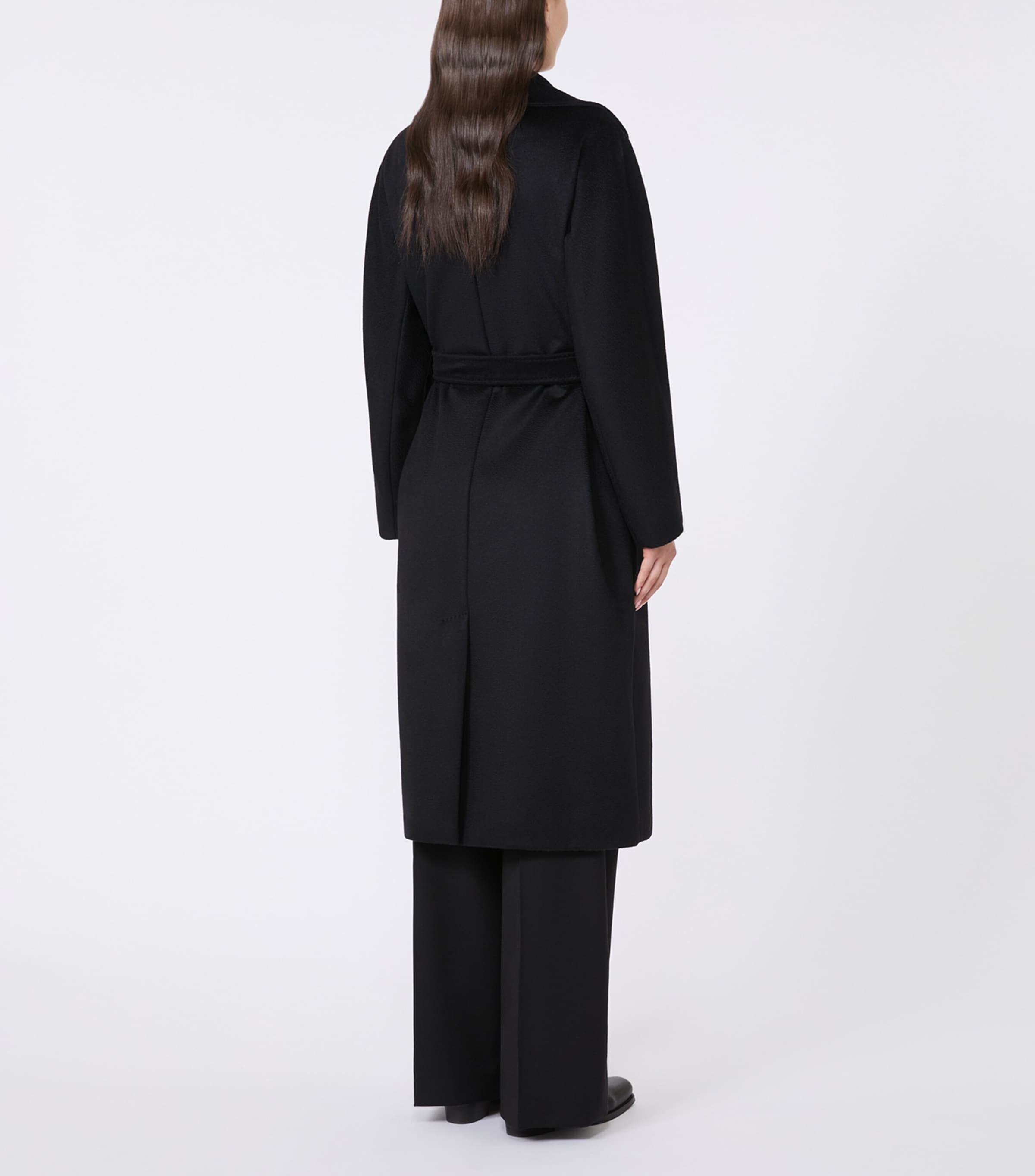Weekend Max Mara Womens Virgin Wool Belted Coat Black Image 4