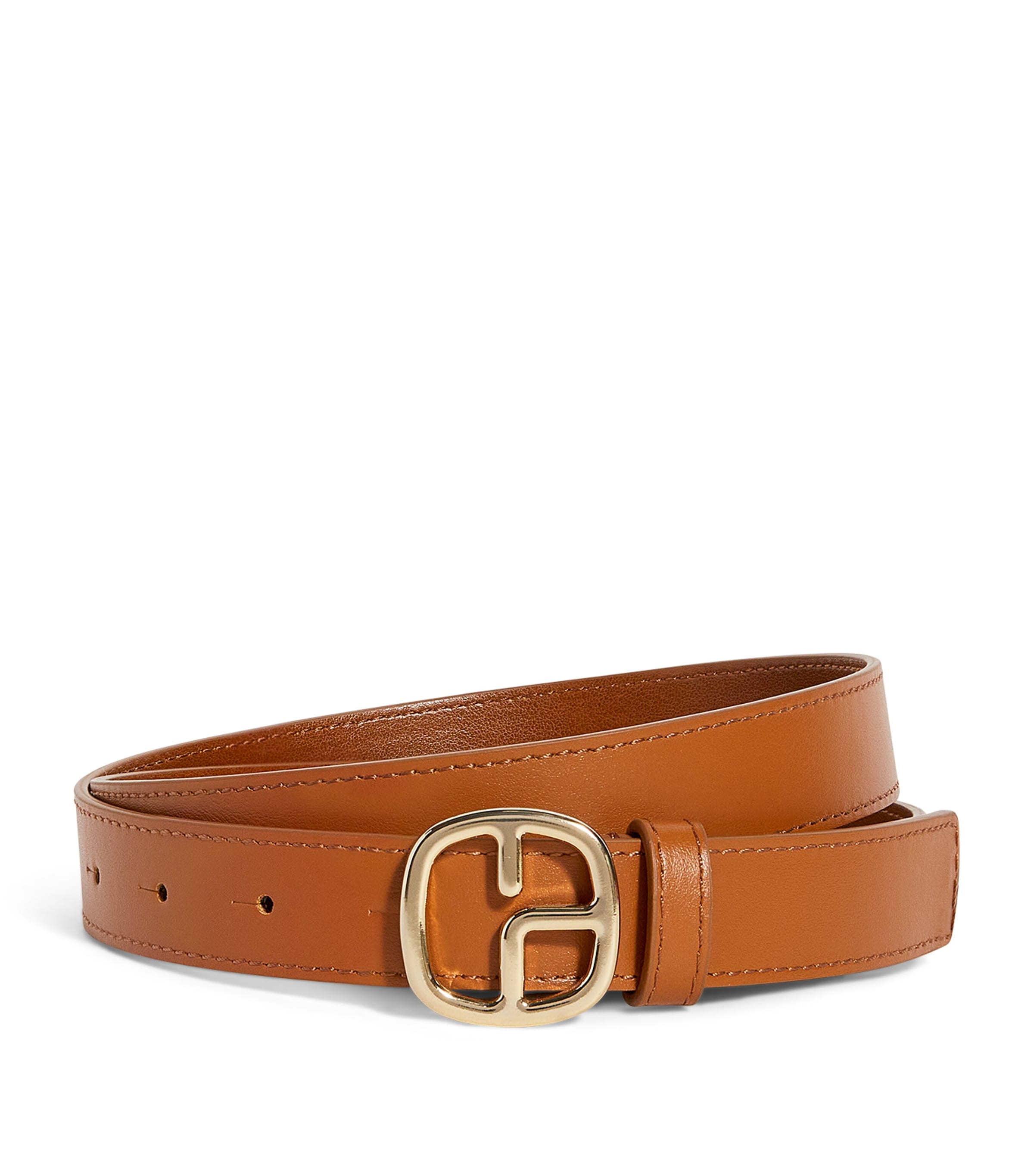 Claudie Pierlot Leather Logo Belt In Brown