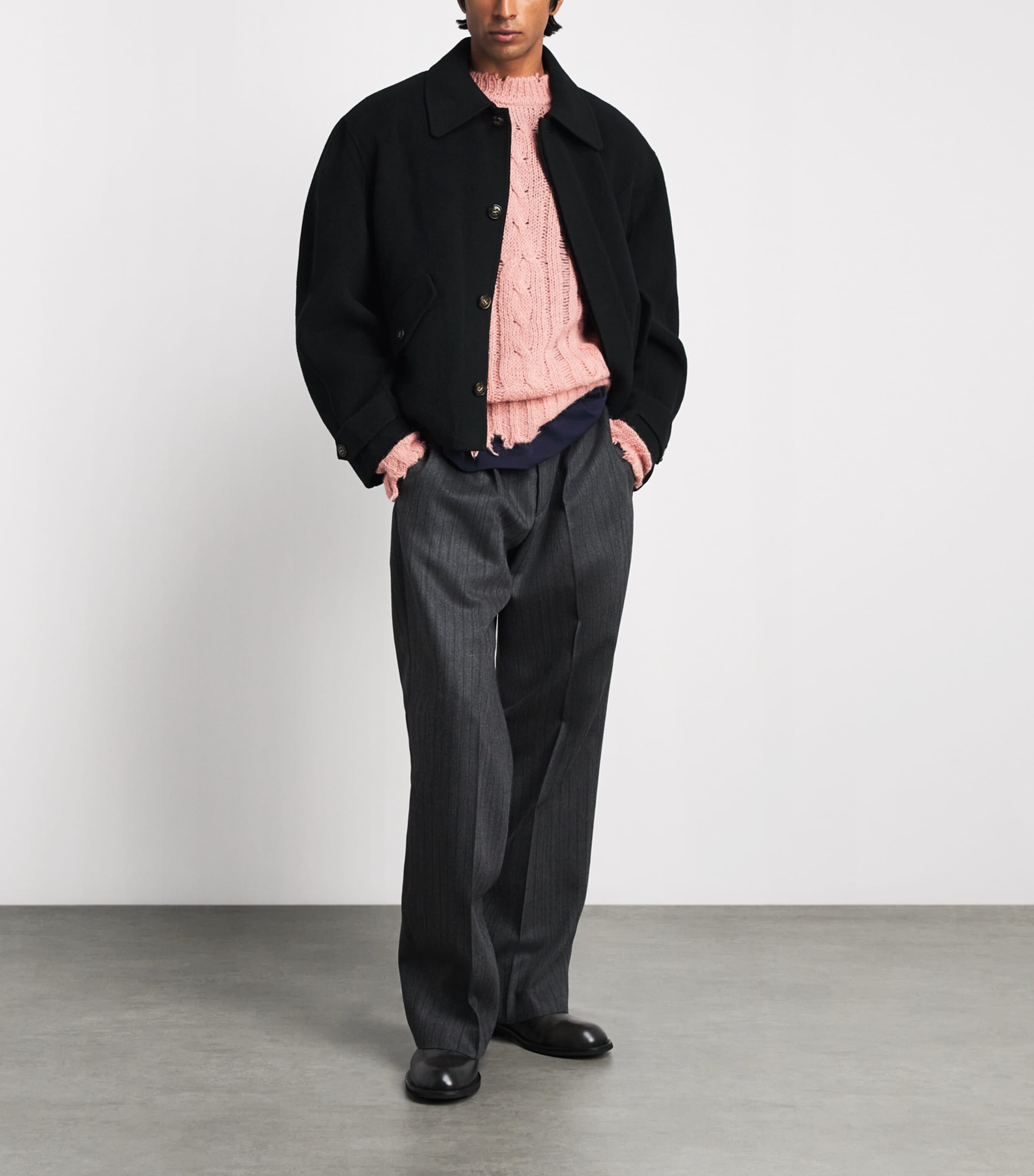 Séfr Mens Wool Relaxed Jacket Black Image 2