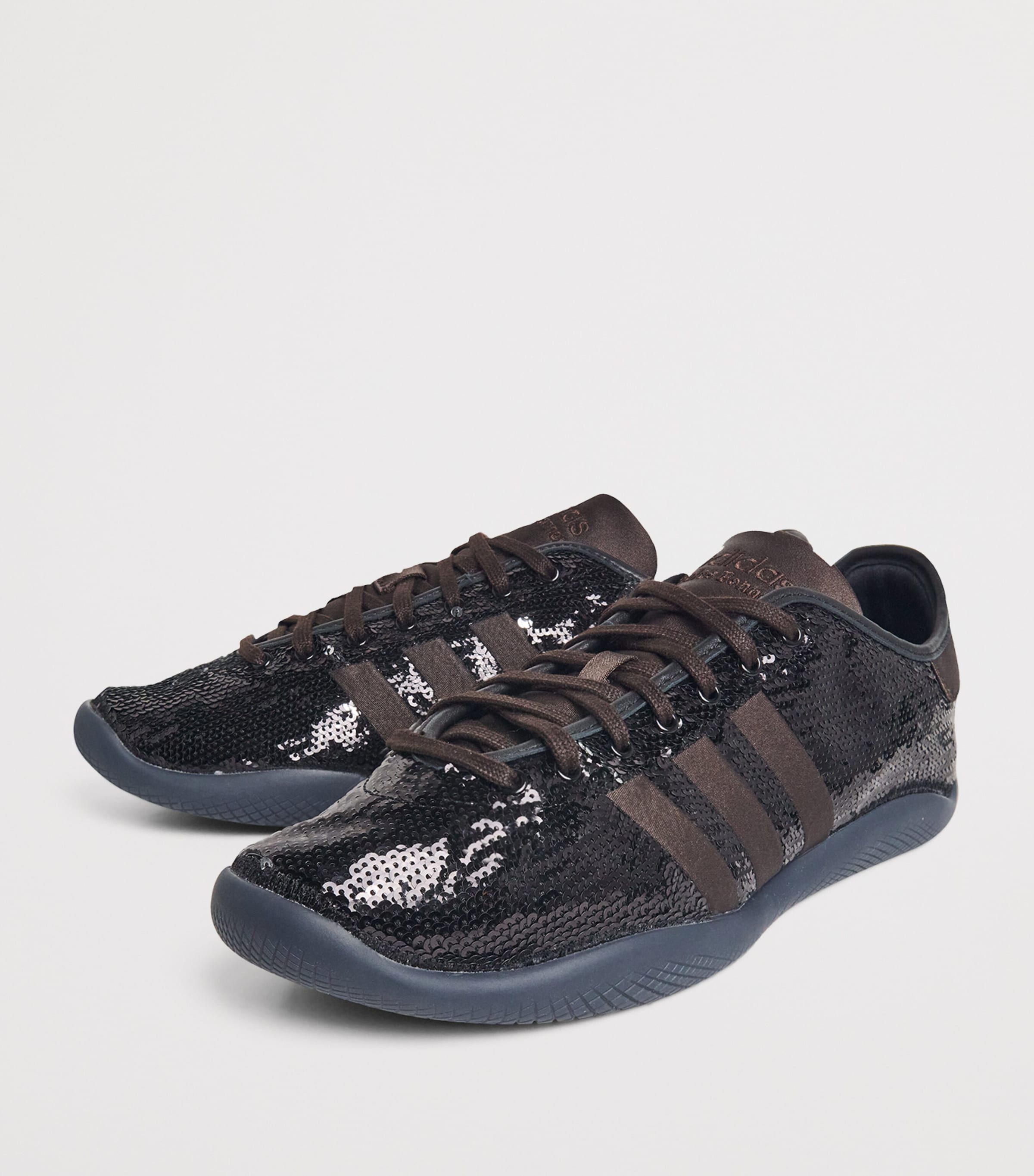 adidas Mens x Wales Bonner Sequinned Karintha Sneakers Black/silver/brown Image 3