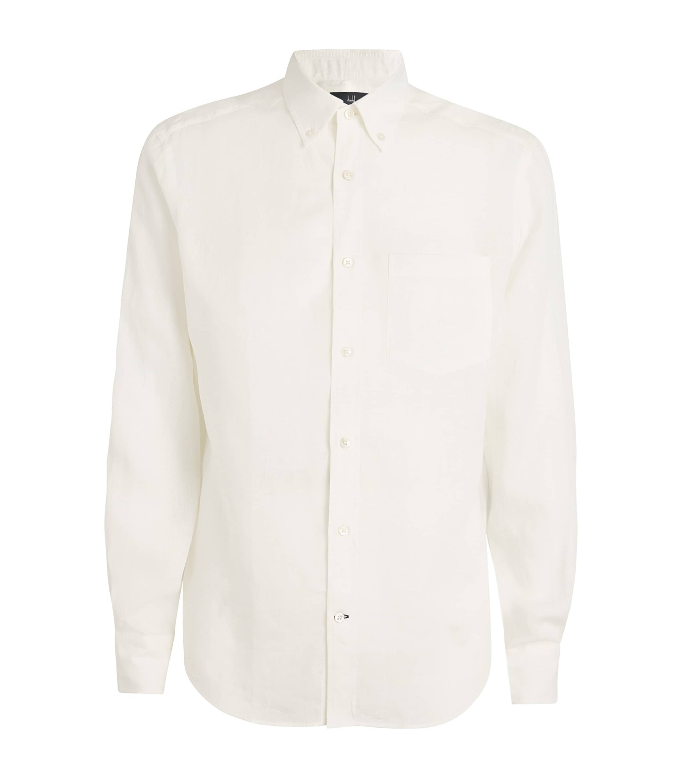 Shop Dunhill Linen Shirt In White