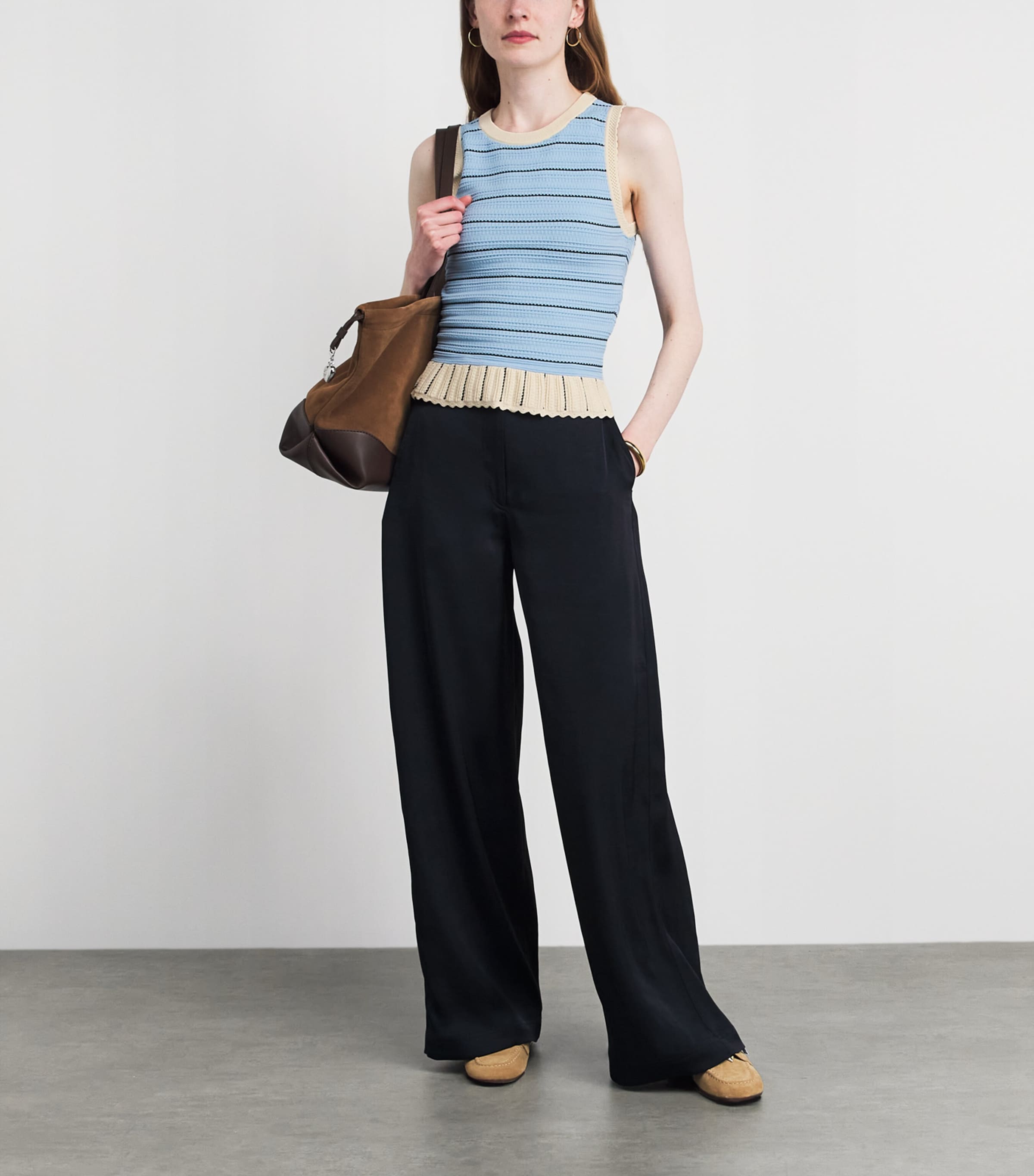 Claudie Pierlot Womens Knitted Pointelle Tank Top Multicolored Image 2