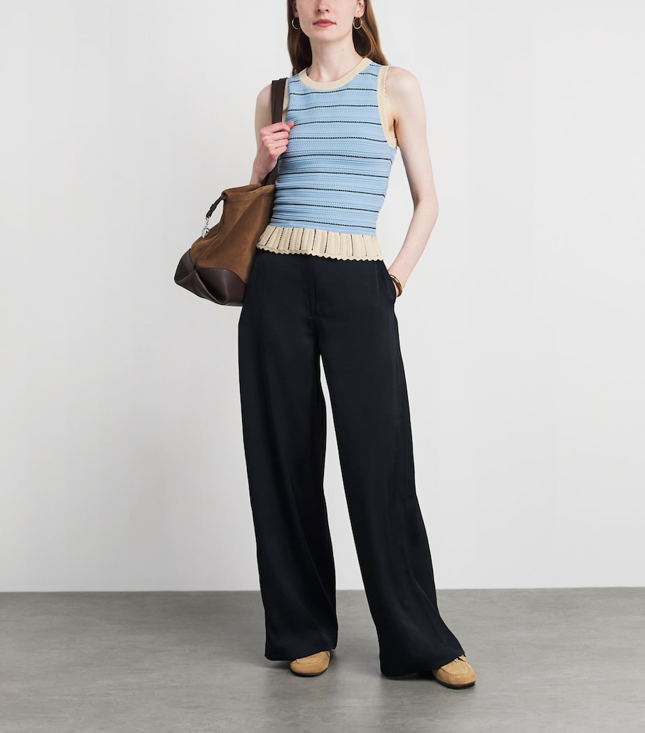 Claudie Pierlot Womens Knitted Pointelle Tank Top Multicolored Image 2
