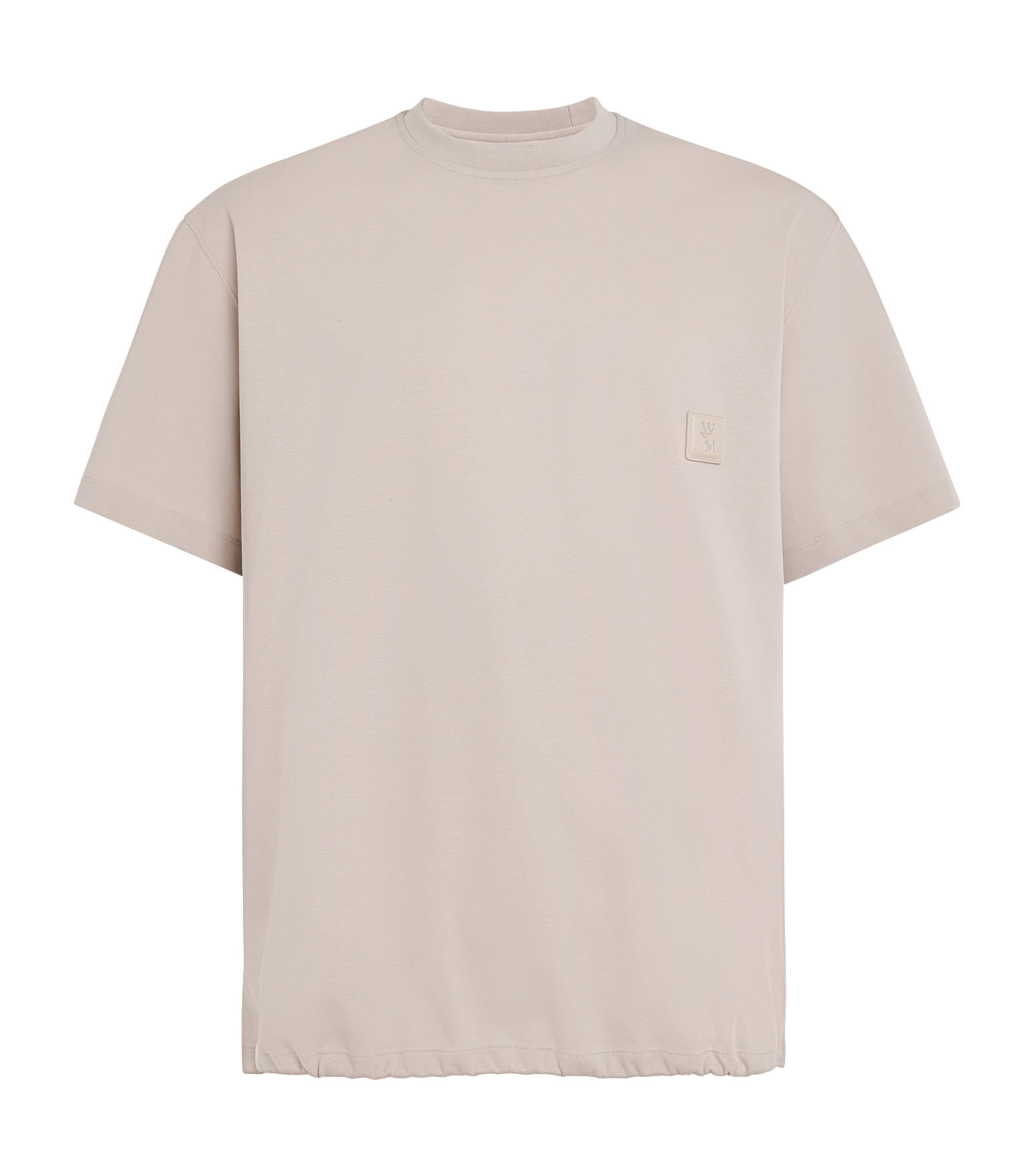 Wooyoungmi Mens Cotton Logo T-Shirt Beige Image 1
