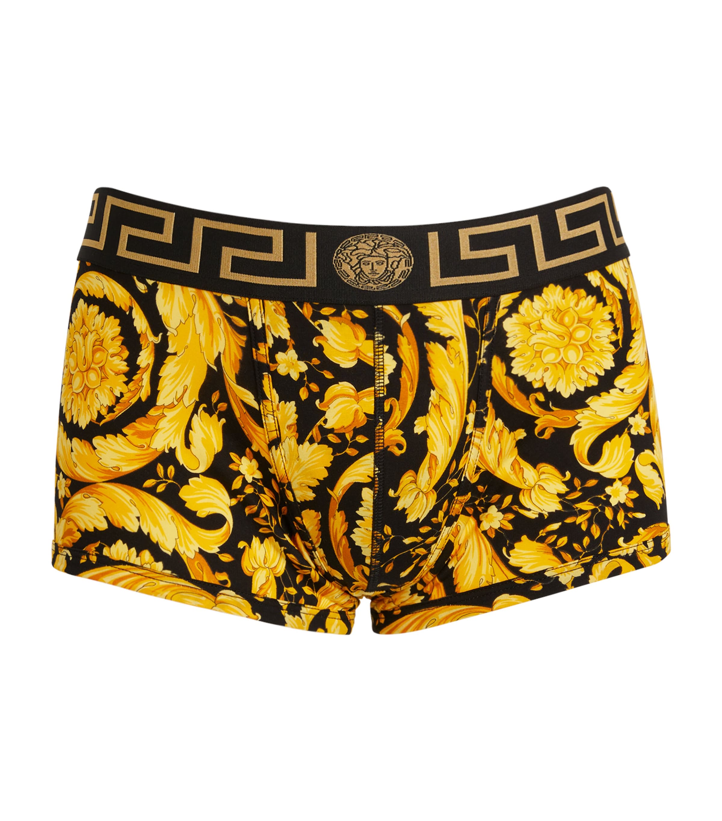 Versace Baroque Low-rise Trunks In Gold