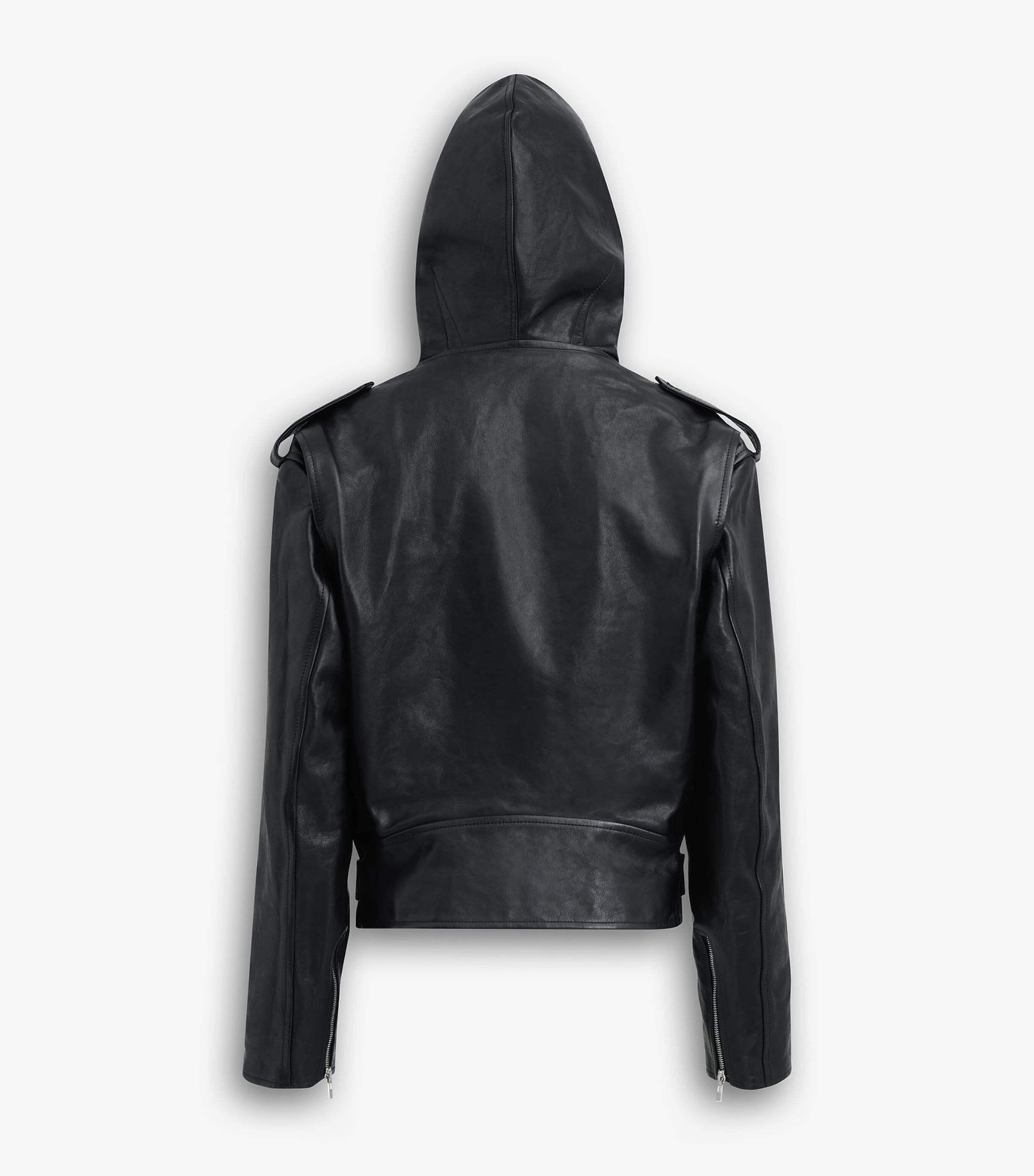 Hooded biker jacket deals