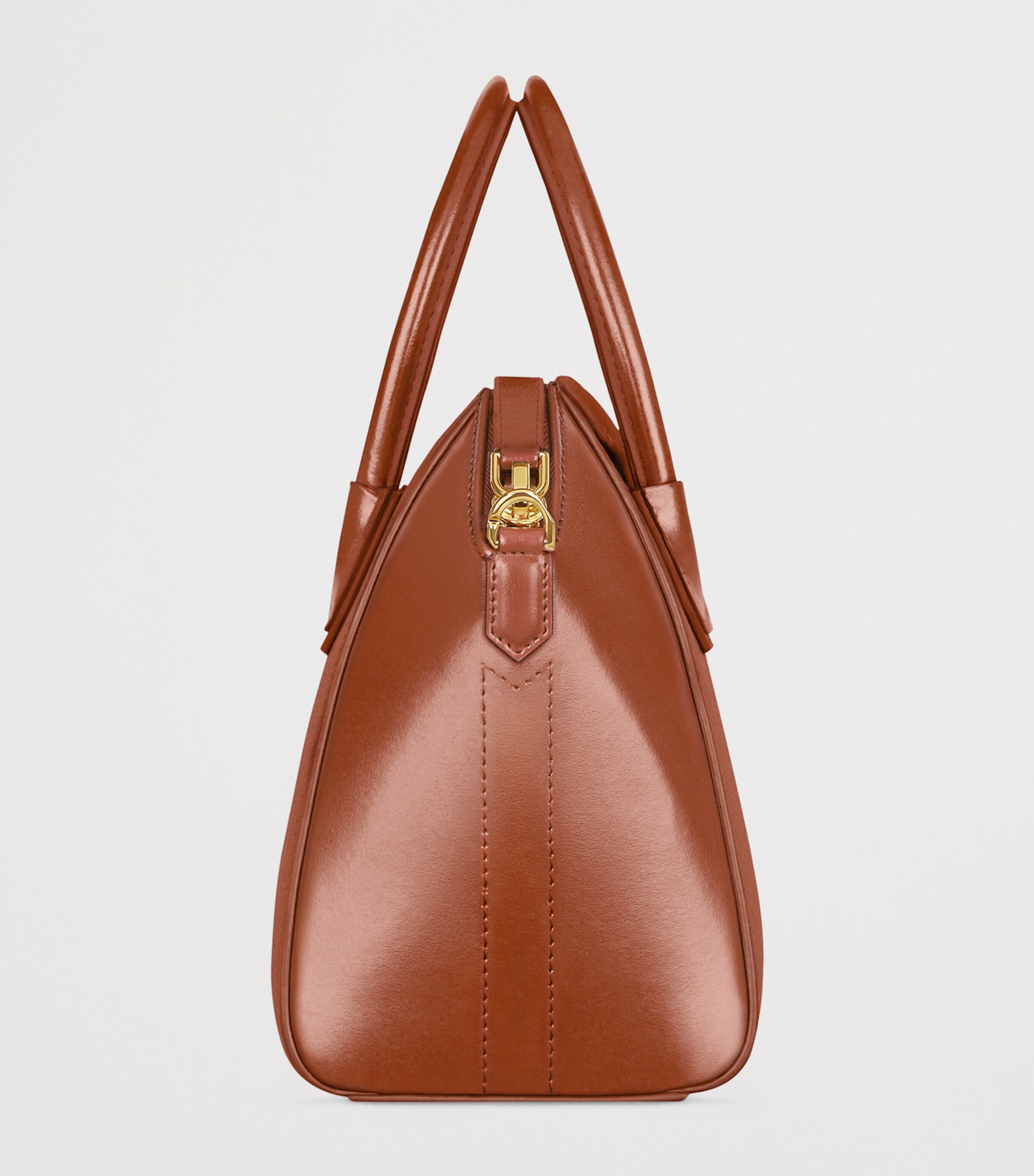 Small Leather Antigona Top-Handle Bag CARAMEL BROWN Image 2