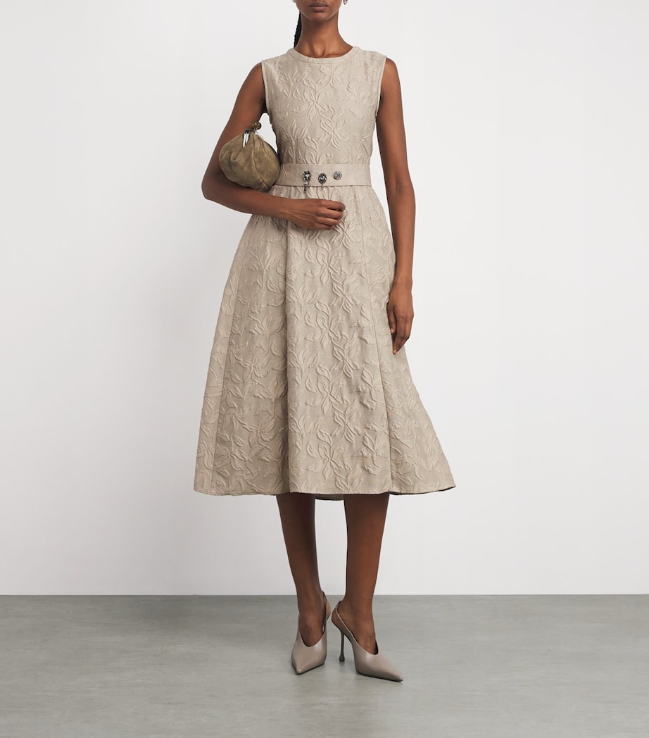 Cotton-Blend Floral Dress BEIGE Image 2