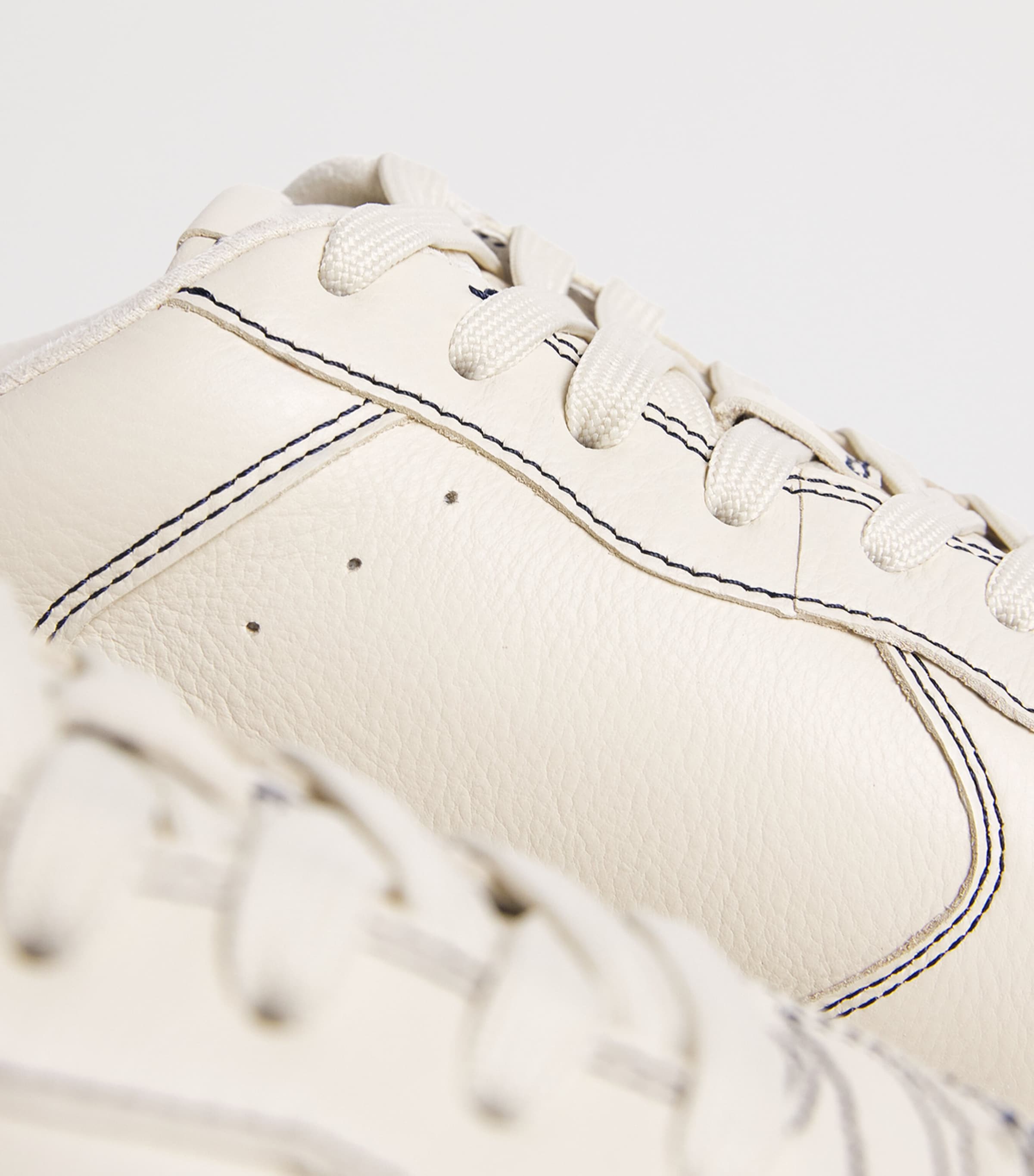 Polo Ralph Lauren Leather Masters Court Sneakers Ecru/navy Image 7