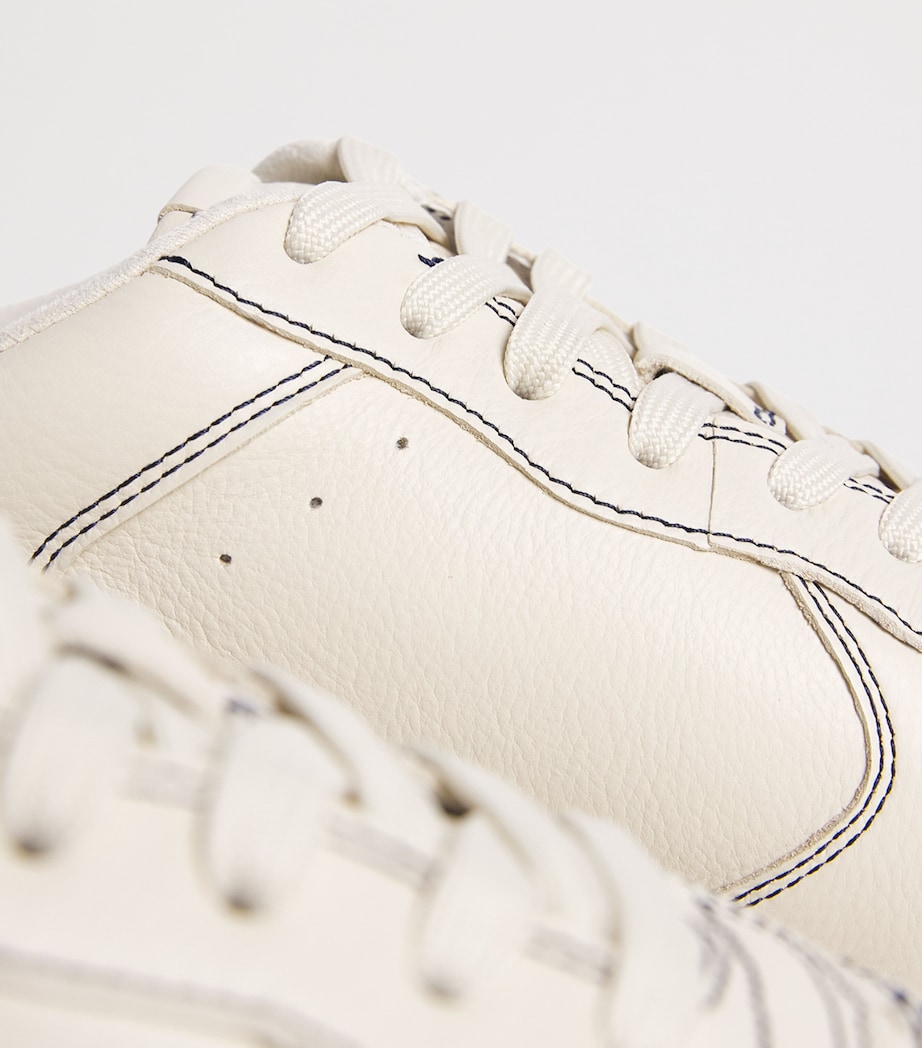 Polo Ralph Lauren Leather Masters Court Sneakers Ecru/navy Image 7