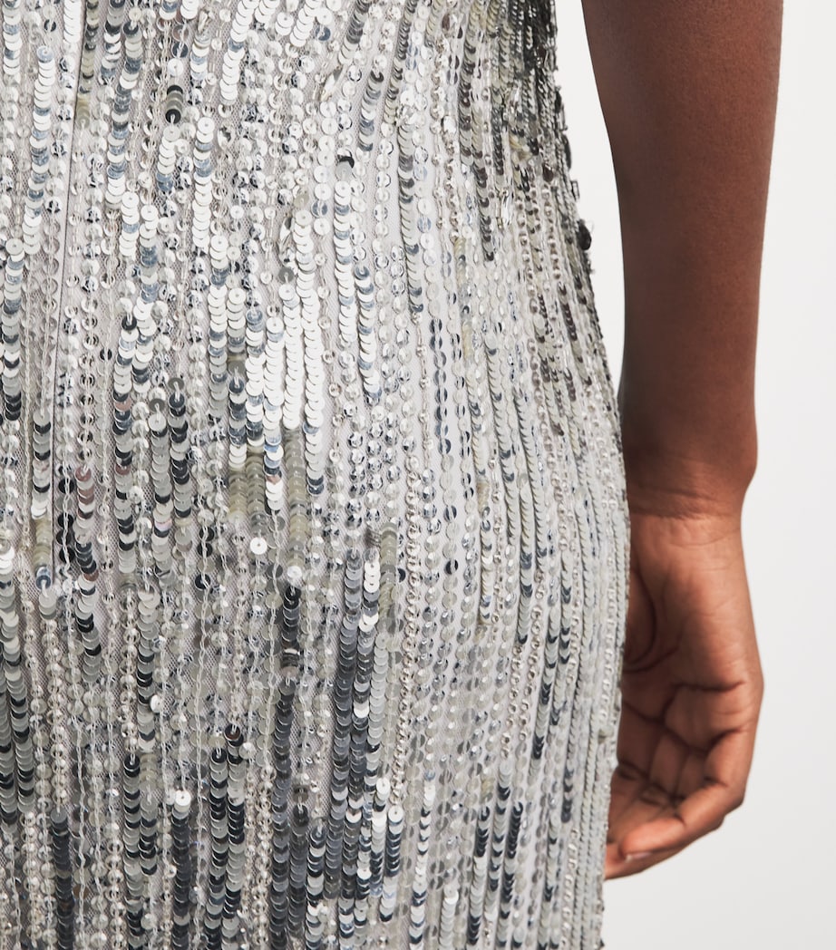Jenny Packham Womens Embellished Sola Gown Ammonite Image 3