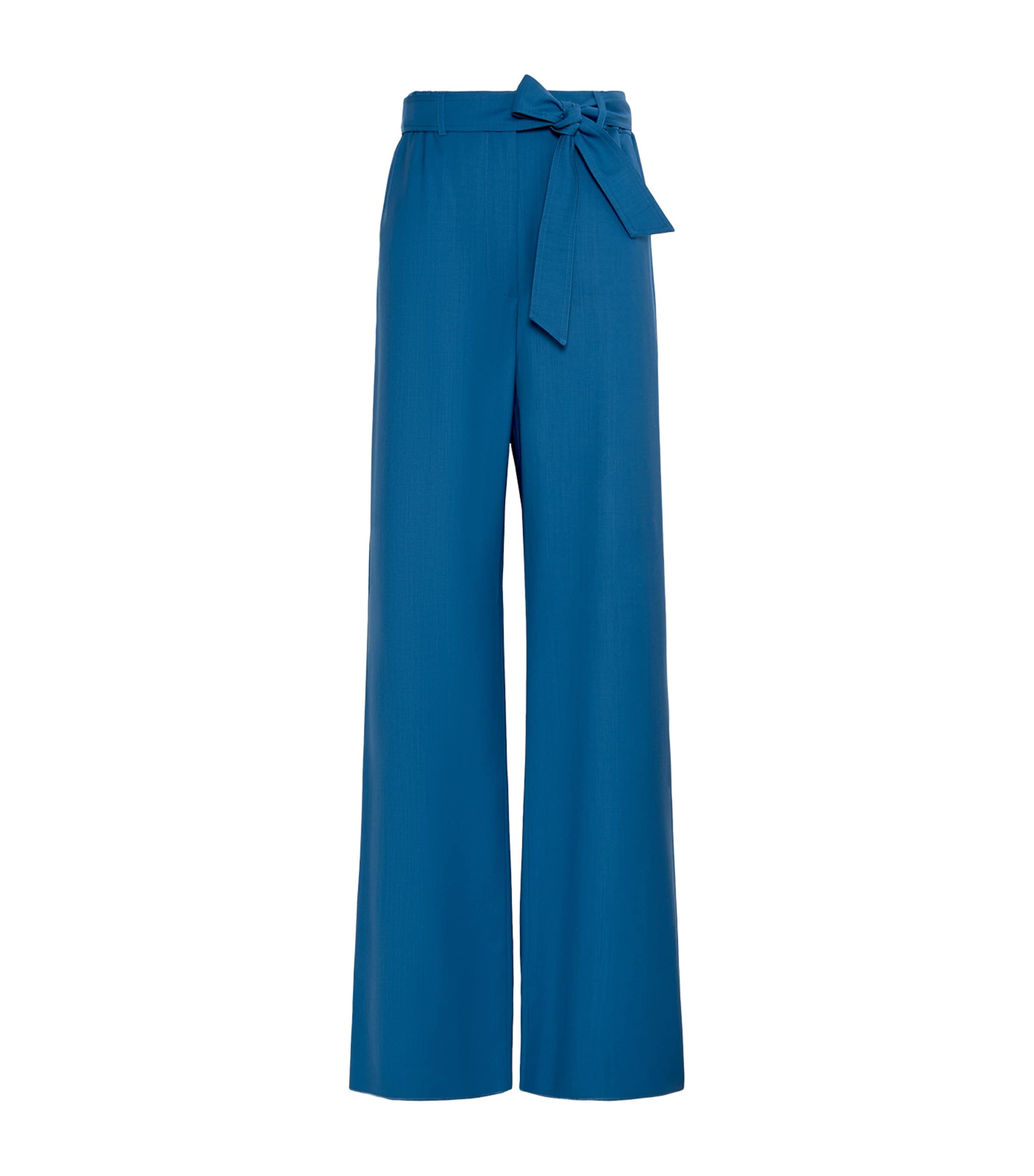 Max Mara Womens Virgin Wool Wide-Leg Trousers Navy Image 1