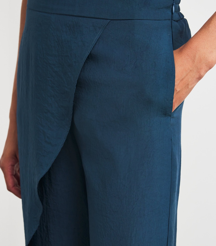 Drape-Detail Trousers NAVY Image 6