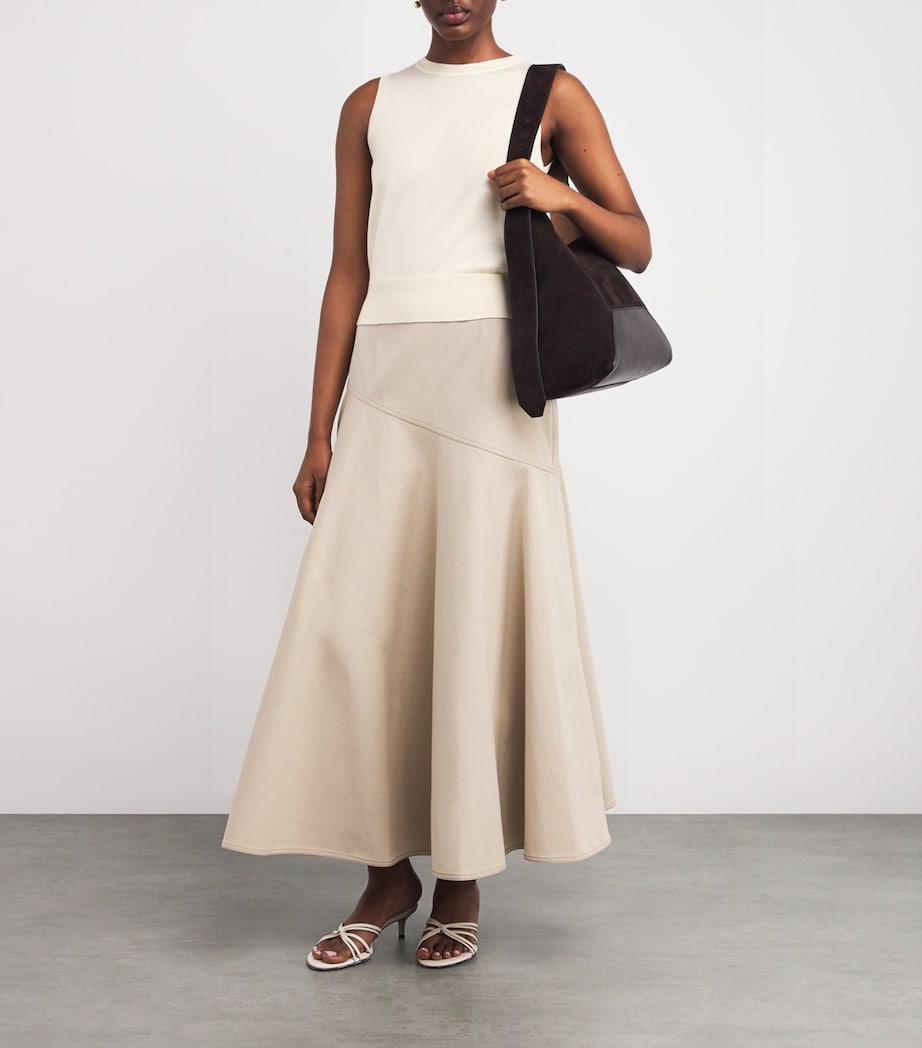 Cashmere-Silk Sleeveless Sweater Top IVORY Image 2