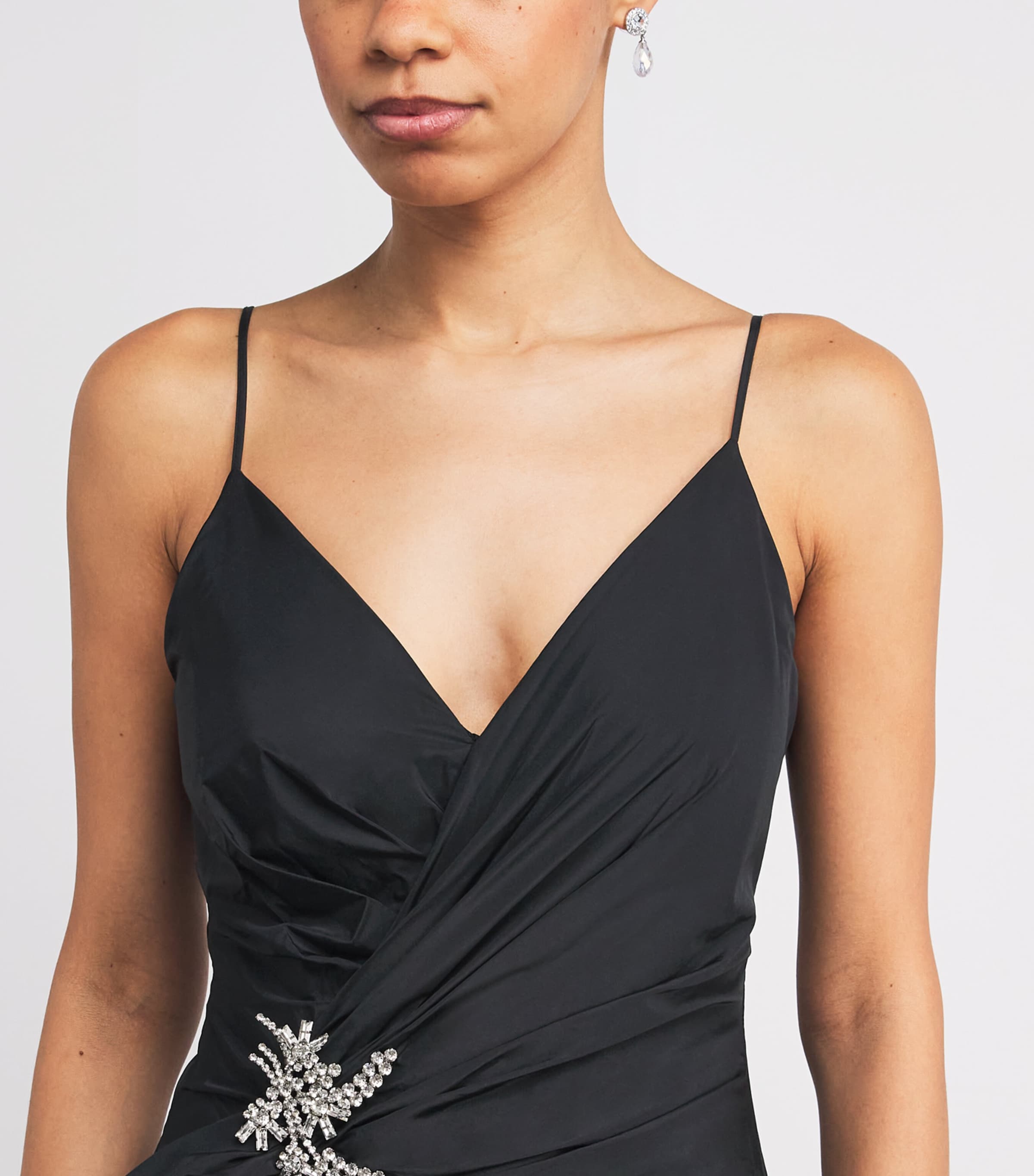 Cinq A Sept Womens Embellished Ellette Midi Dress Black Image 4