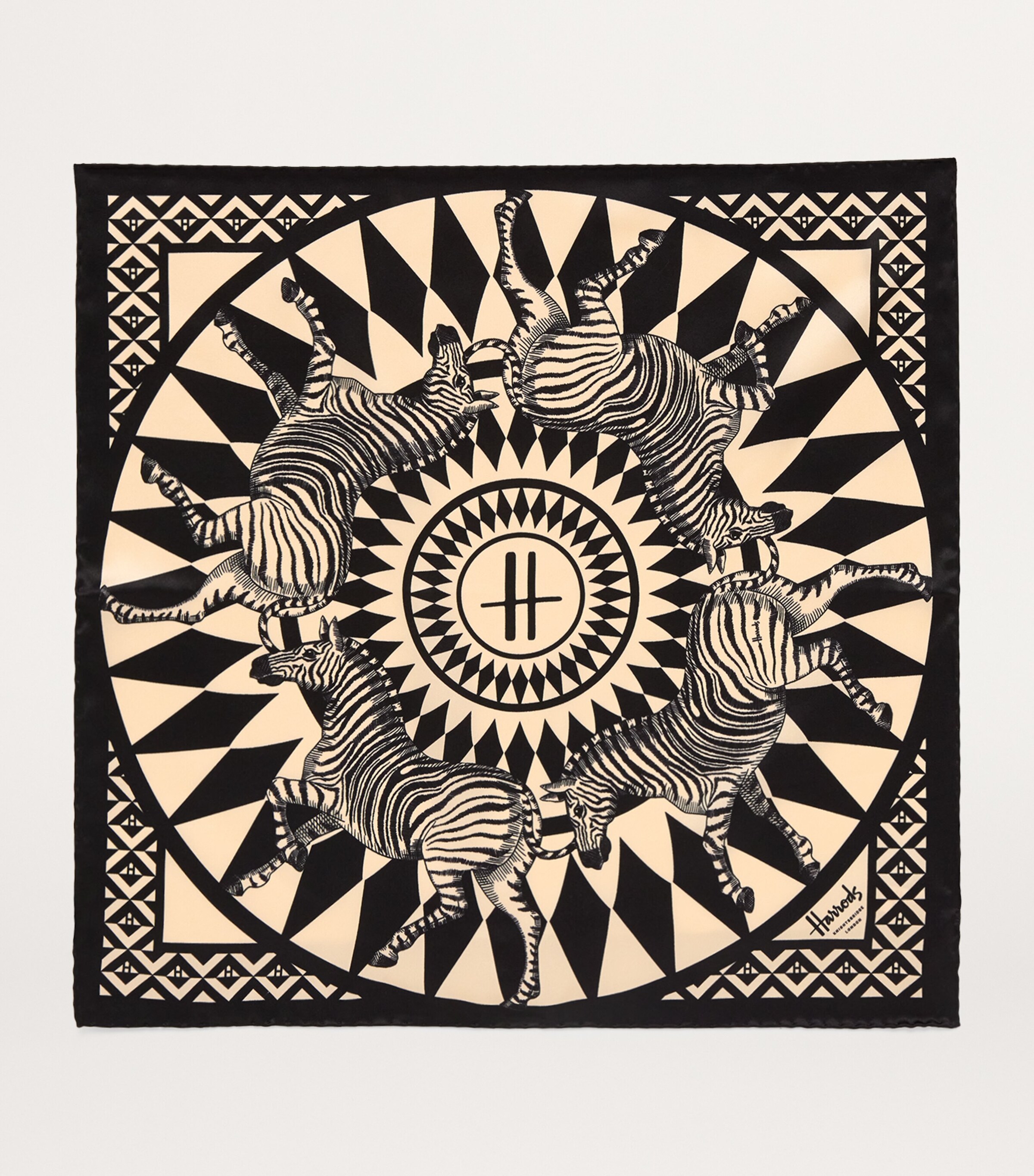 Silk Zebra Print Scarf BLACK Image 3