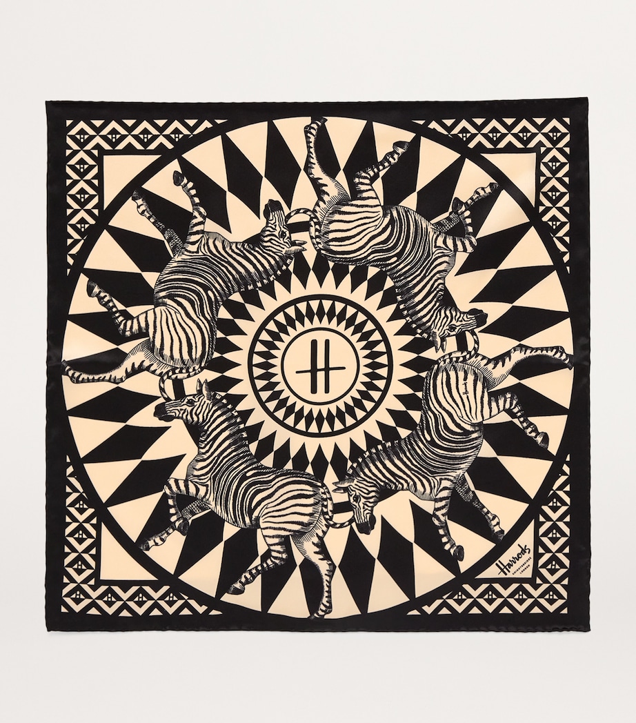 Silk Zebra Print Scarf BLACK Image 3