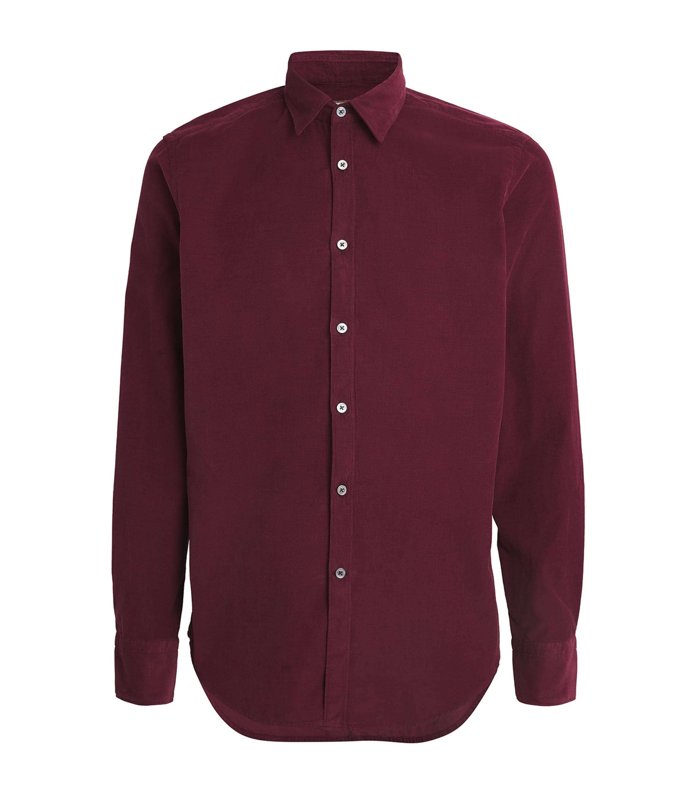 Shop Canali Cotton Corduroy Shirt In Red