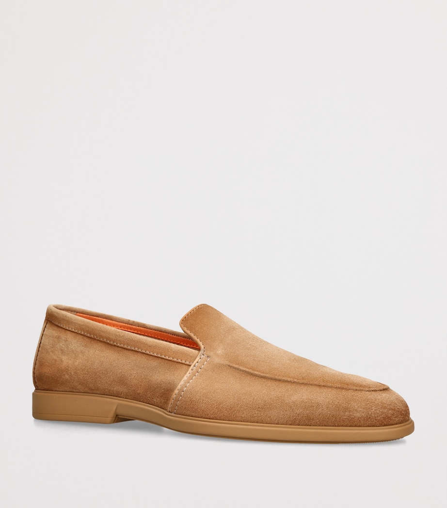 Santoni Mens Suede Malibu Loafers Beige Image 3
