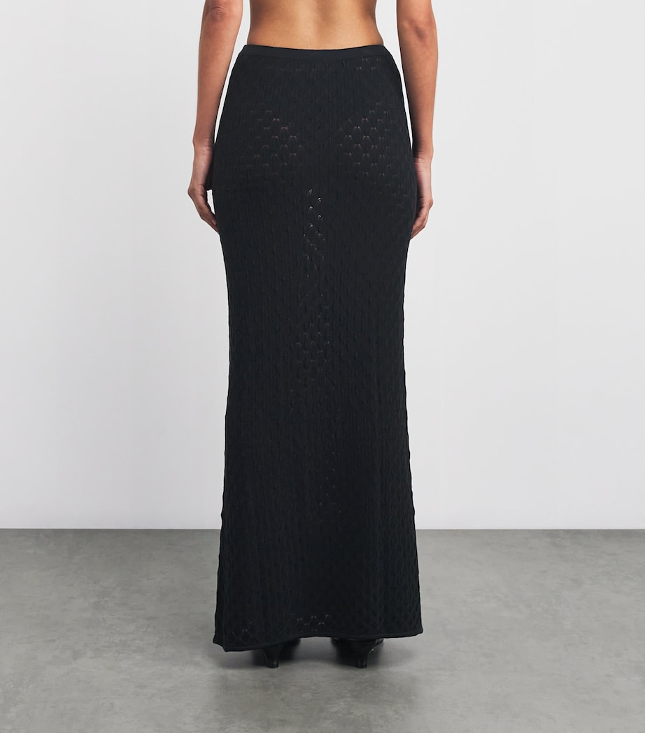 Crochet St. Lucia Maxi Skirt BLACK Image 4