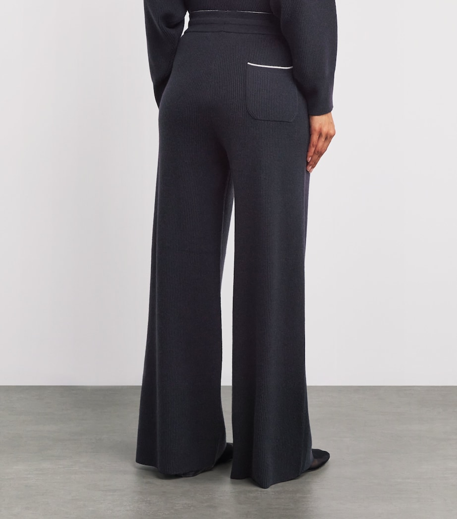 Cashmere Wide-Leg Beau Trousers NAVY Image 4