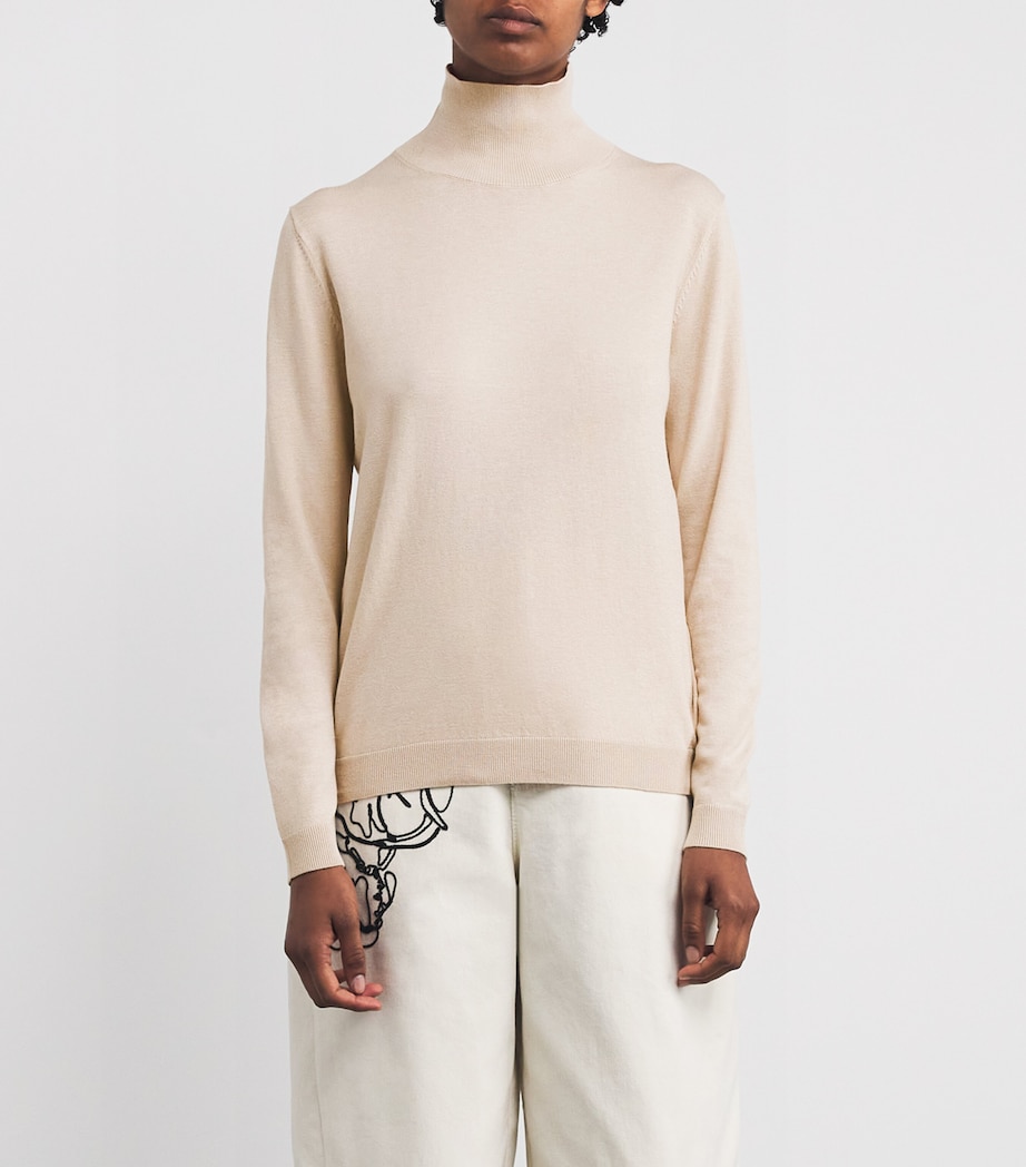 Silk-Wool-Blend Rollneck Sweater BEIGE Image 3
