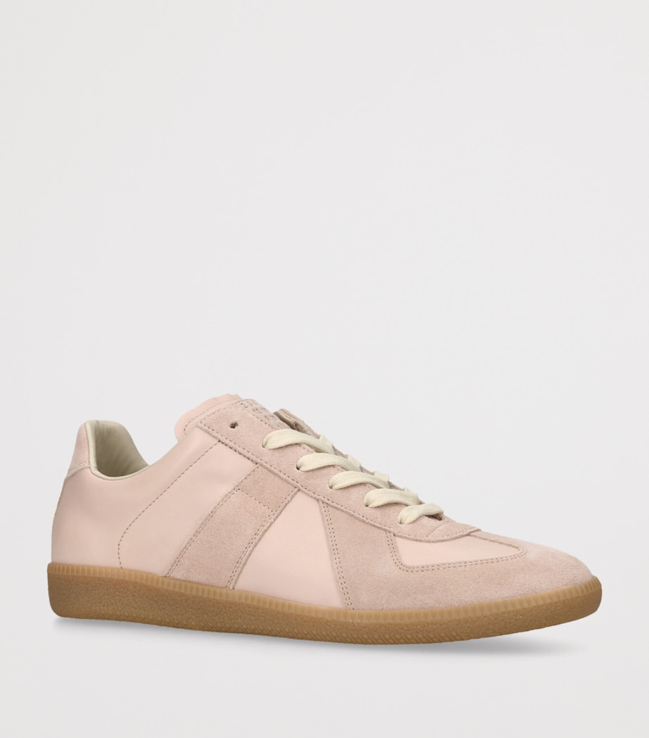 Leather-Suede Replica Sneakers PEACH Image 3
