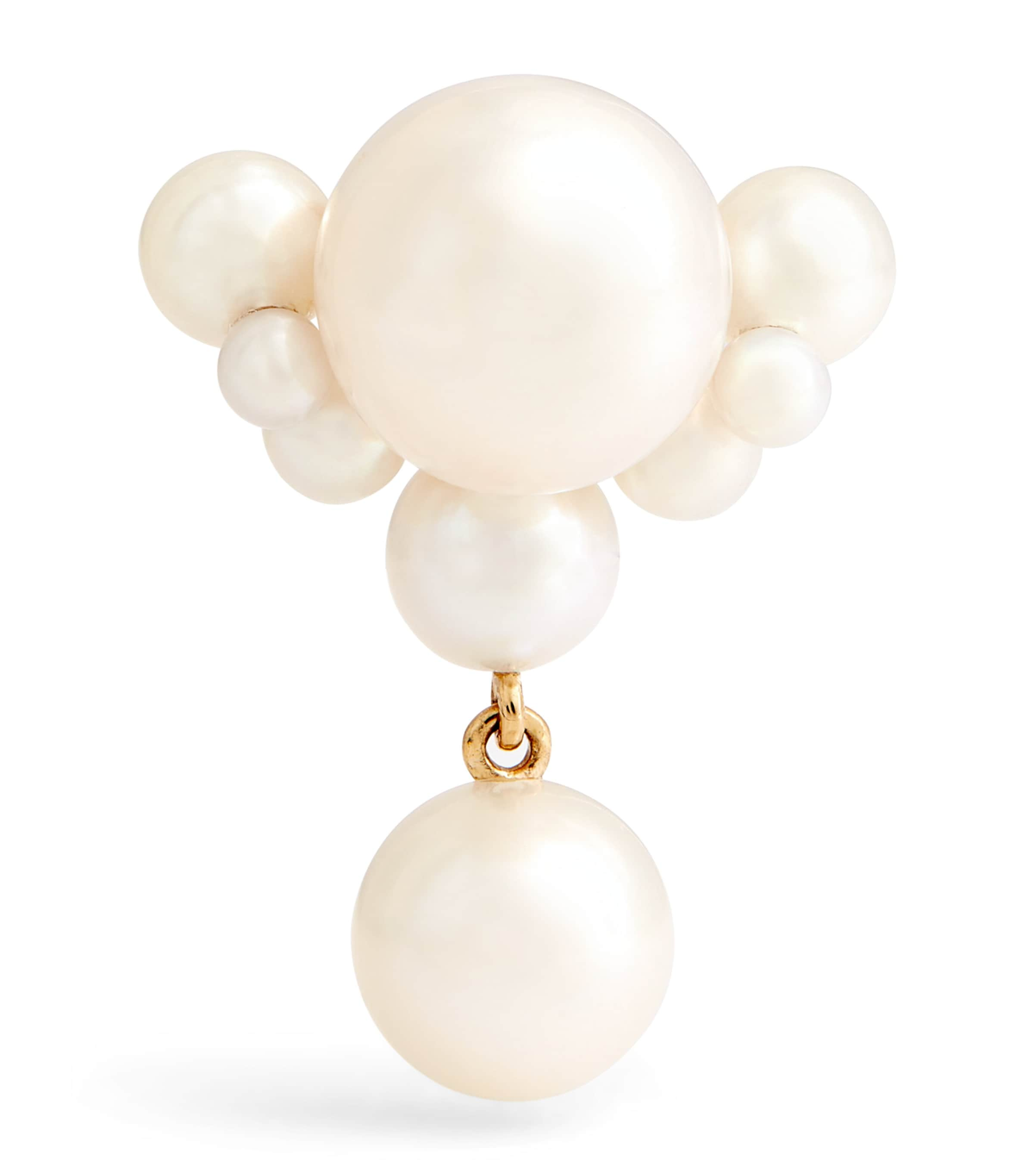 Sophie Bille Brahe Yellow Gold And Pearl Grande Chambre De Perle Single Earring In White