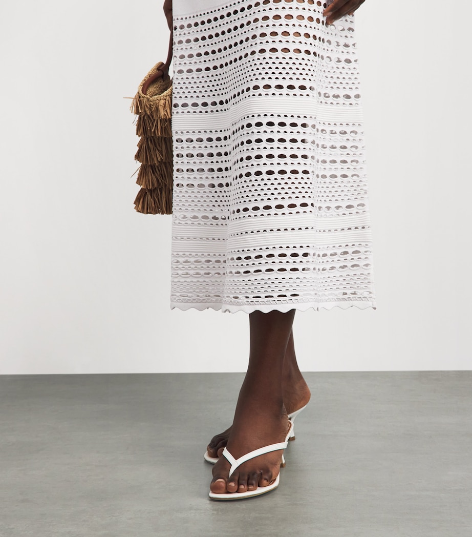 Simkhai Womens Open-Stitch Westly Midi Skirt Ivory Image 3