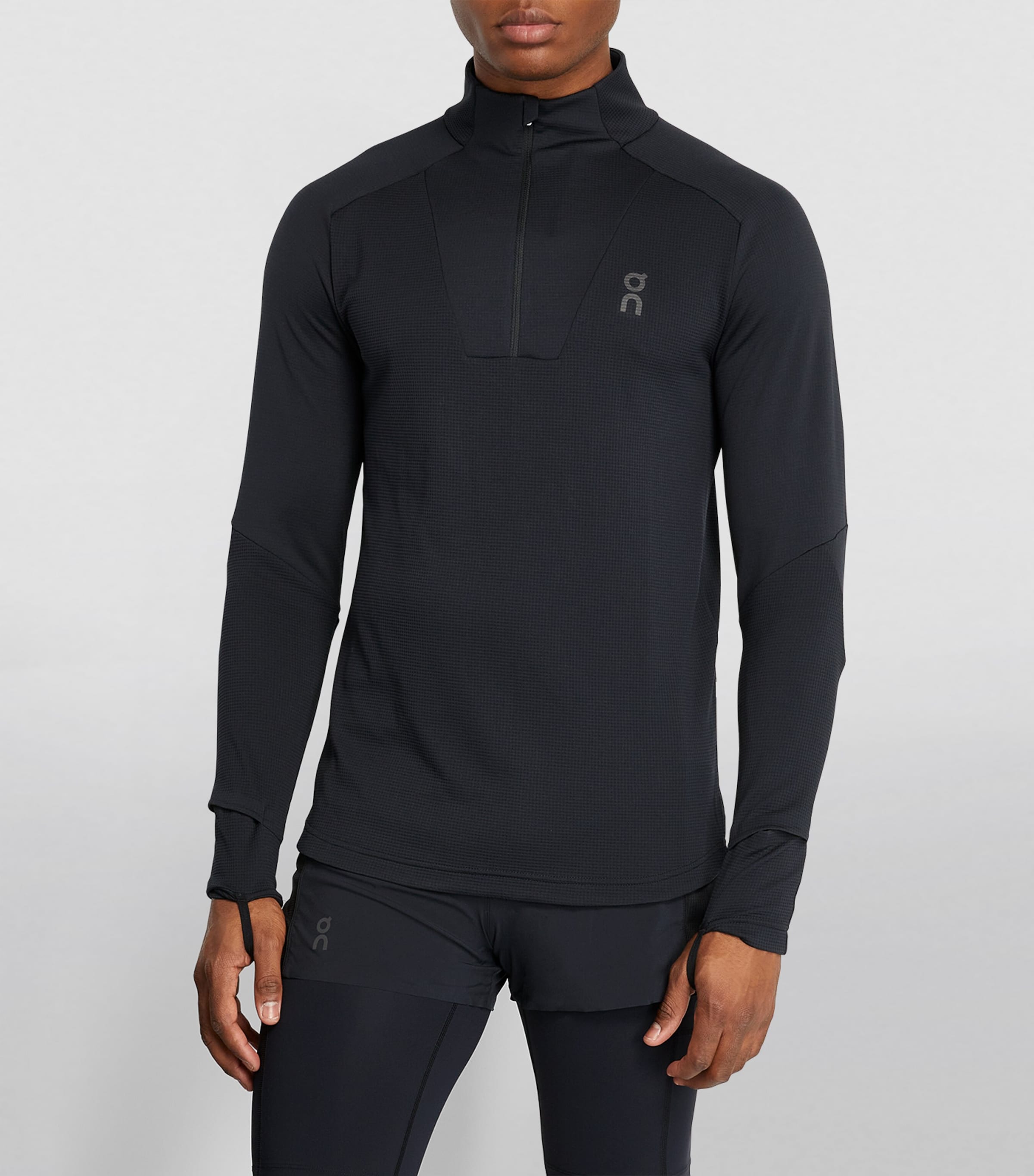 Climate Zip-Up Long-Sleeve T-Shirt BLACK Image 3