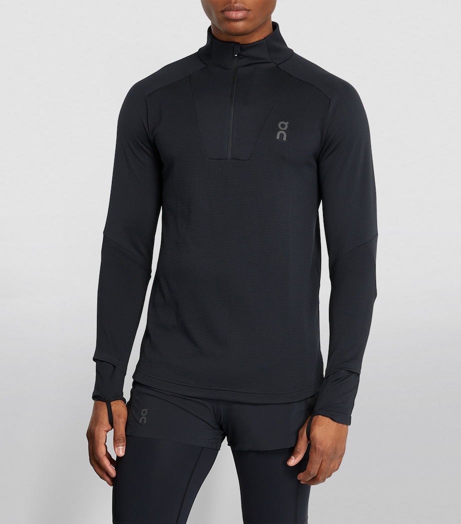 Climate Zip-Up Long-Sleeve T-Shirt BLACK Image 3