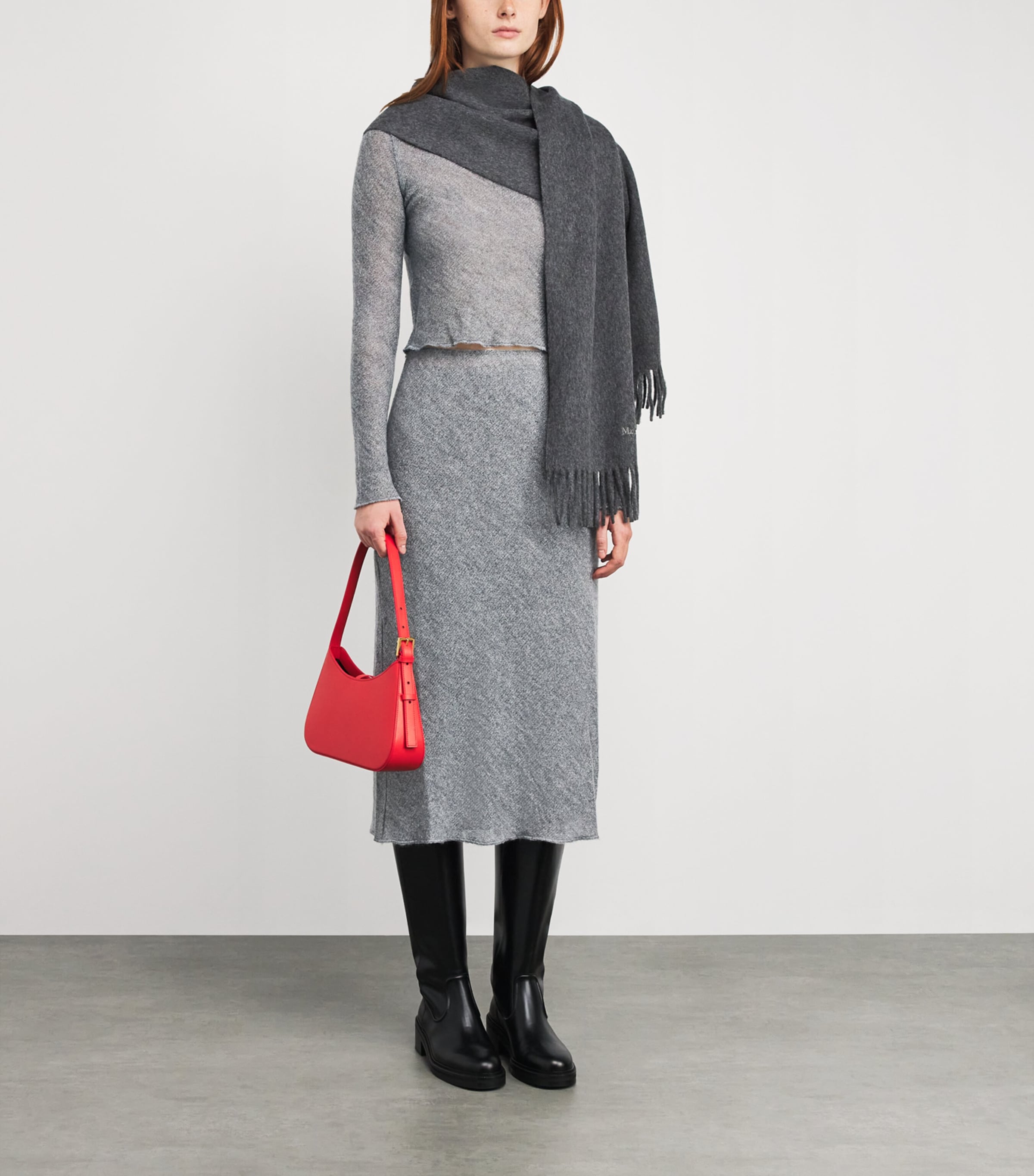 Long-Sleeve Crop Top MEDIUM GREY Image 2