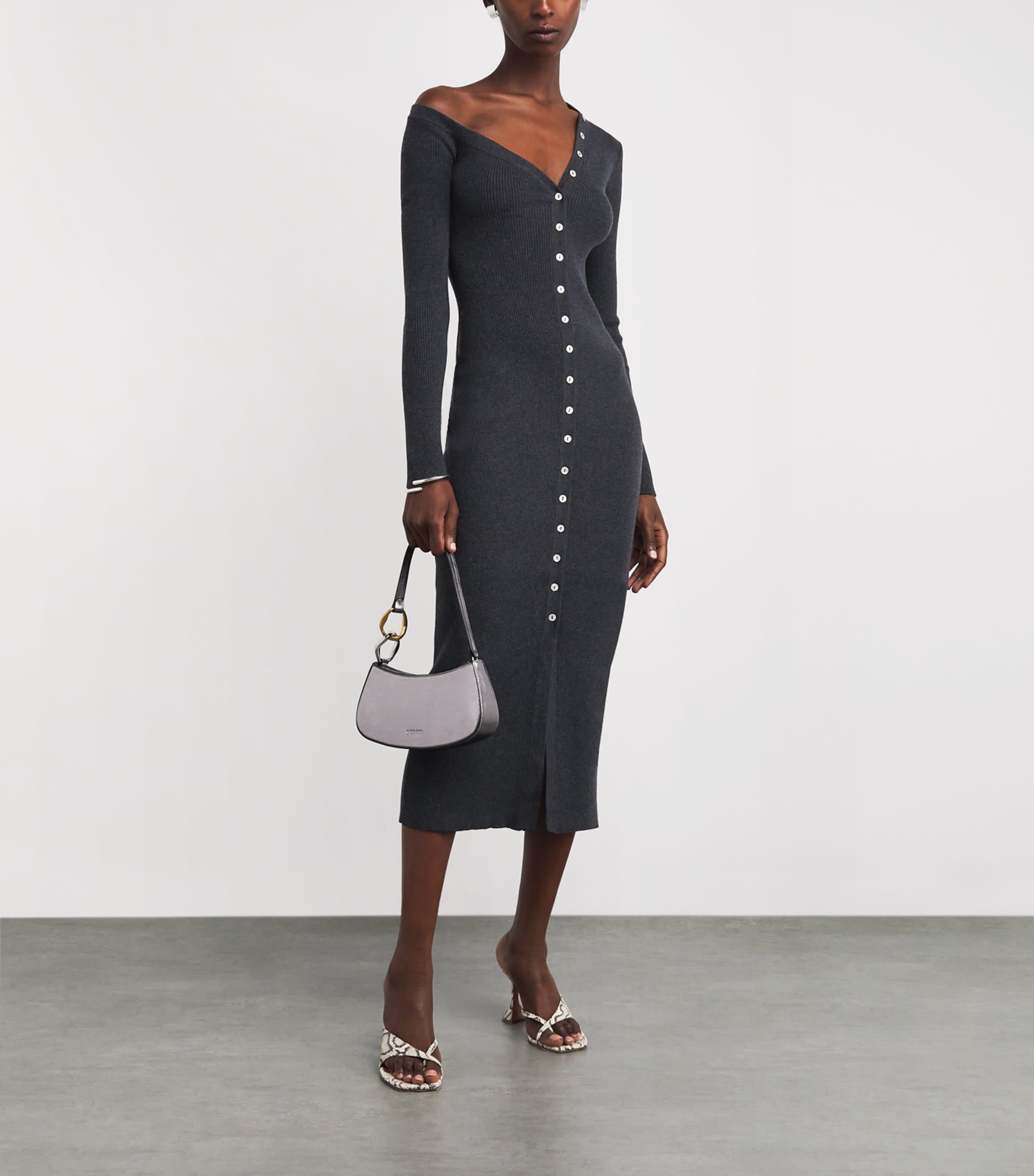 Wool-Blend Craftsman Midi Dress NOCTURNE Image 2