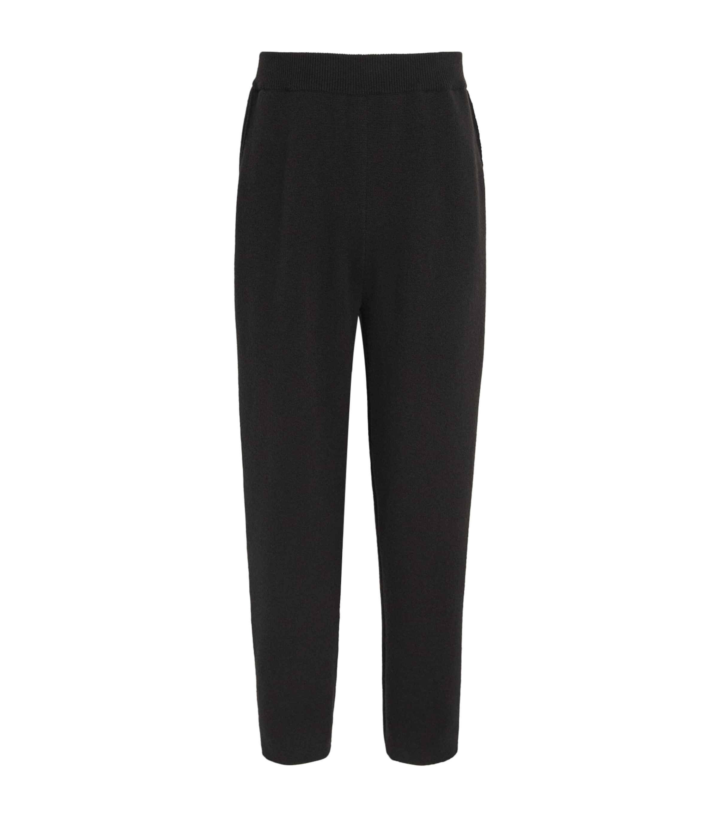 Johnstons Of Elgin Cashmere-merino-blend Knitted Trousers In Black