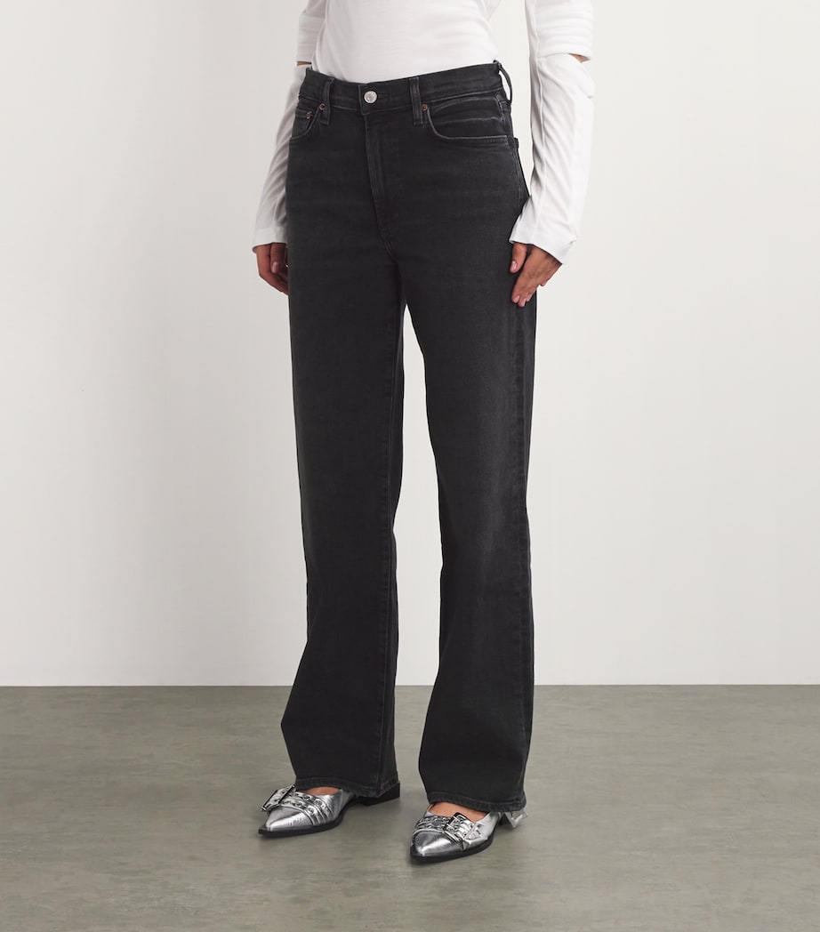 AGOLDE Womens Harper Mid-Rise Straight Jeans Hush Image 3