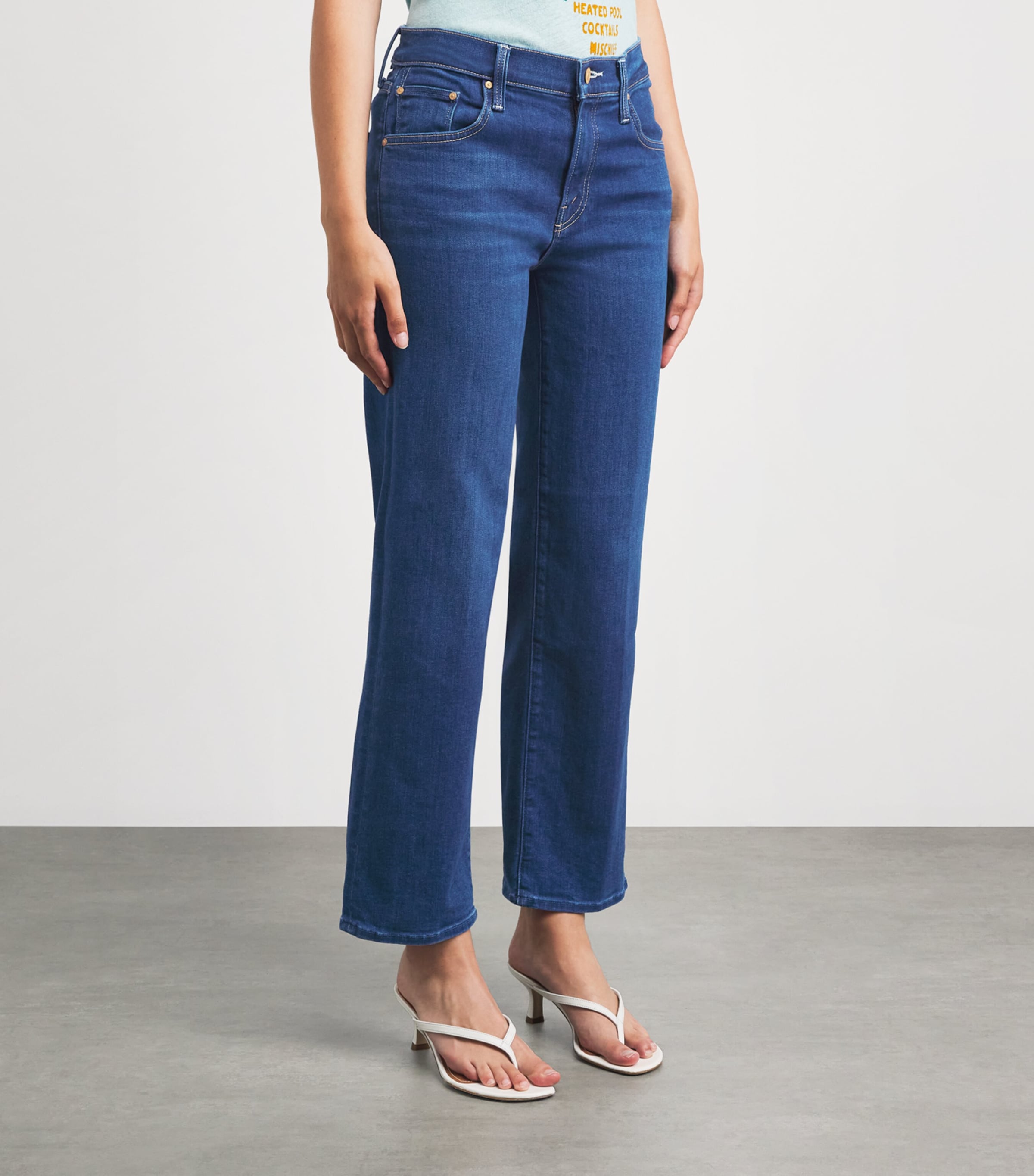 MOTHER Womens The Rambler Zip Ankle Jeans Pinkies Up Image 4