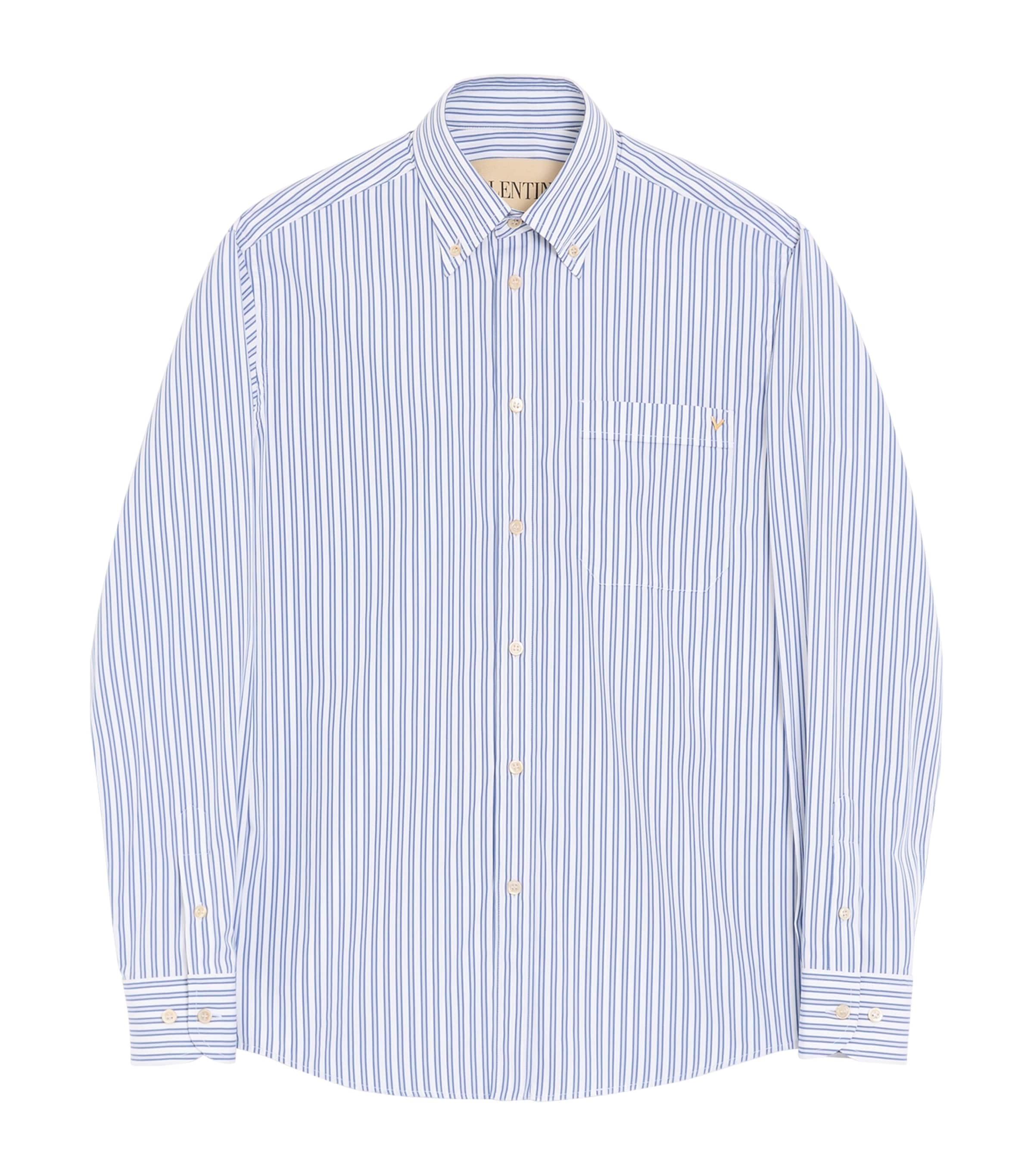 Valentino Mens Cotton Stripe Shirt Image 1