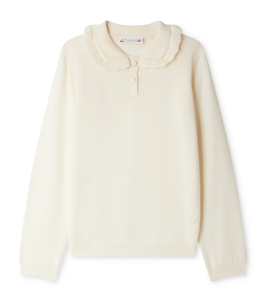 Wool Peter Pan-Collar Sweater (4-8 Years) BLANC LAIT Image 1