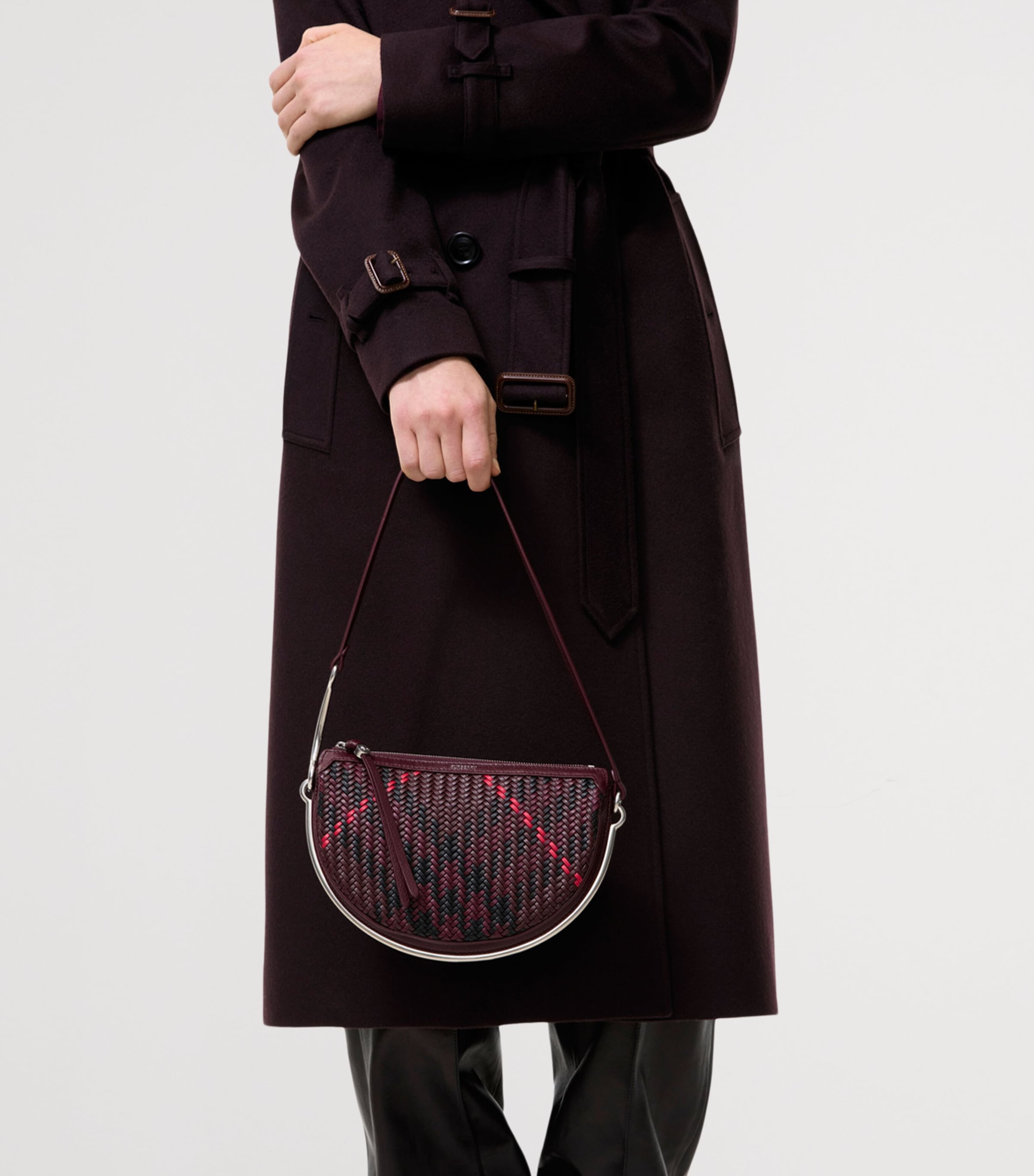 Burberry Small Woven Bridle Saddle Bag Rubus Image 2