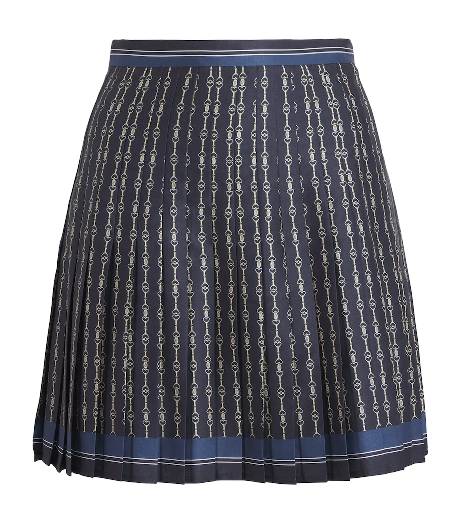Pleated Printed Mini Skirt DARK PRINT Image 1