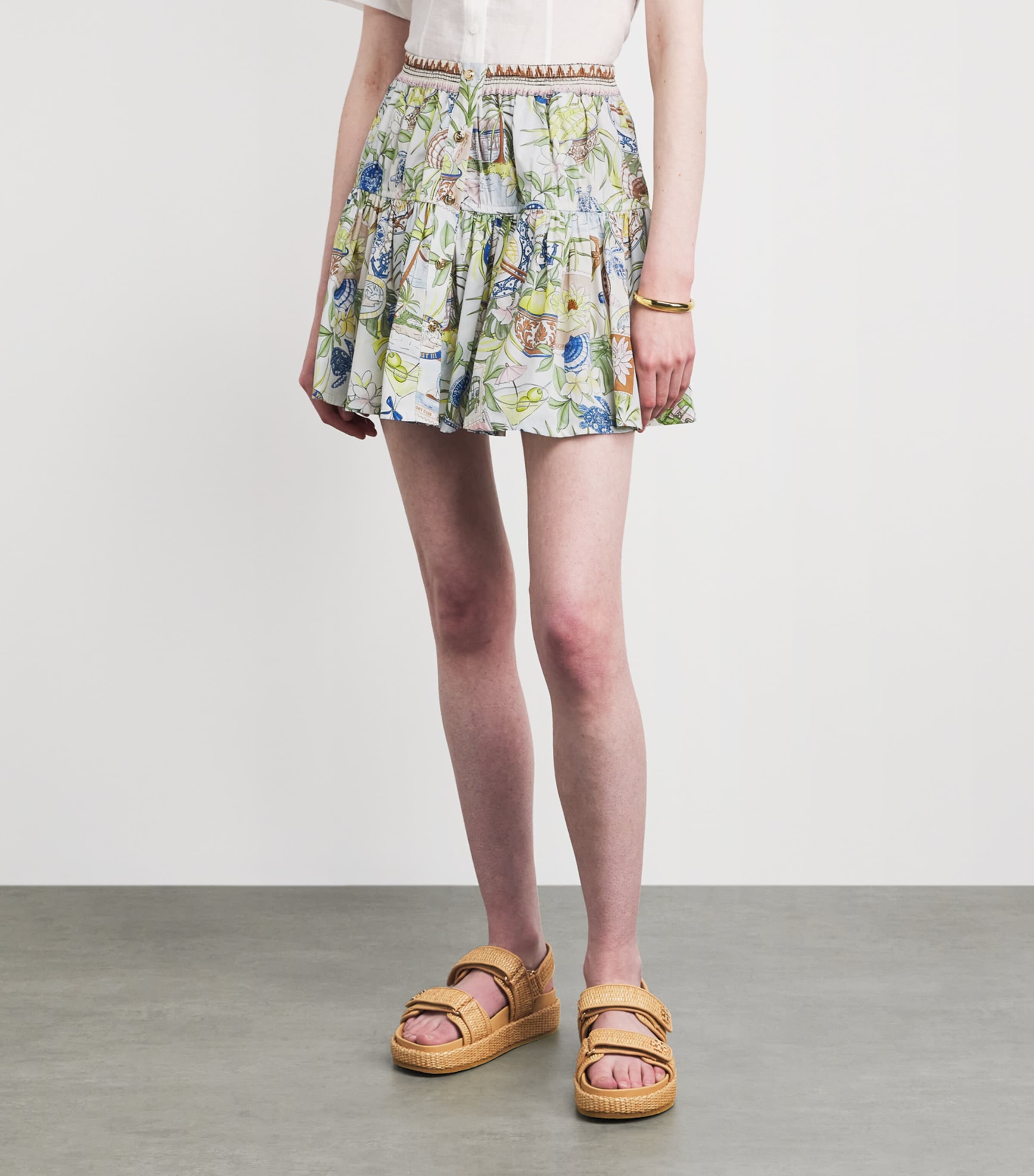 Maje Womens Cotton Printed Mini Skirt Postcard Print Image 4