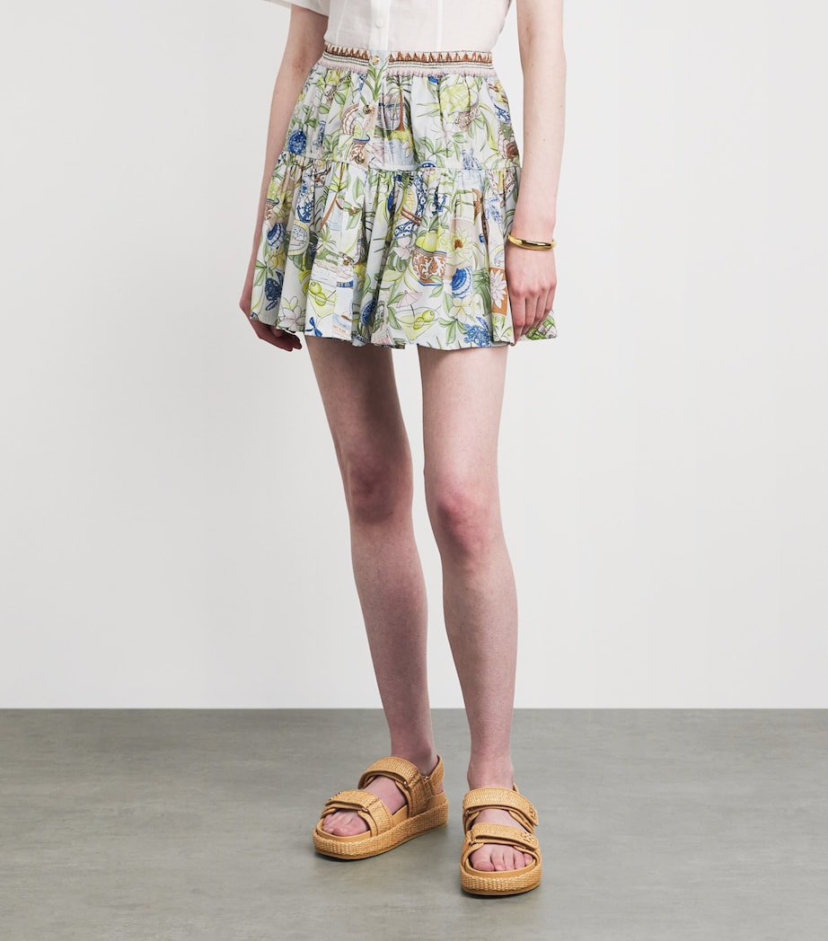 Maje Womens Cotton Printed Mini Skirt Postcard Print Image 4
