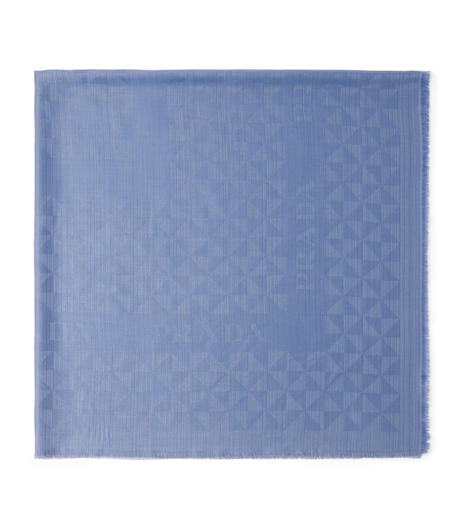 Wool-Silk Jacquard Logo Shawl F0CPJ Image 1