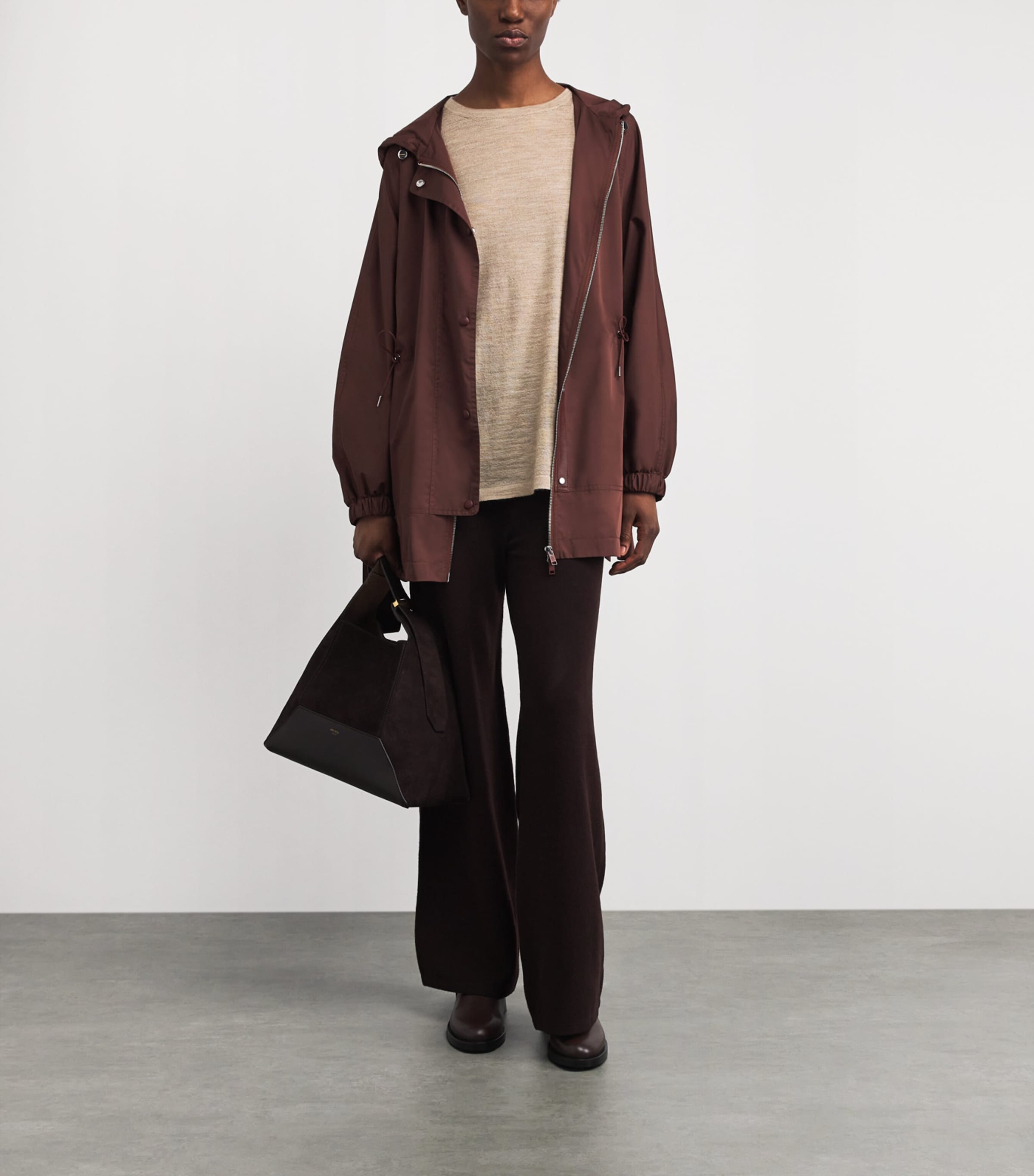 Lauren Manoogian Womens Baby Alpaca-Mulberry Silk T-Shirt Oak Image 2
