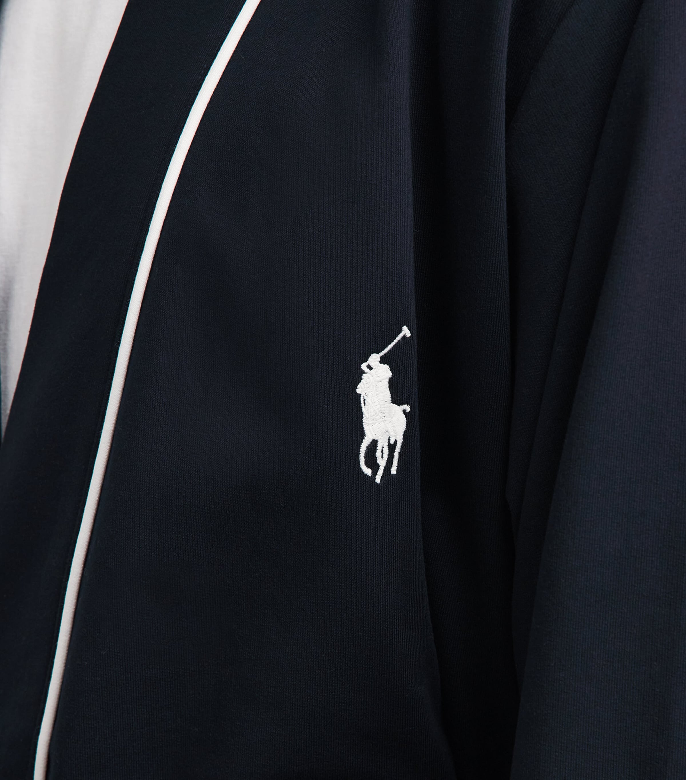 Polo Ralph Lauren Mens Cotton-Blend Jersey Bath Robe Collection Navy Image 5