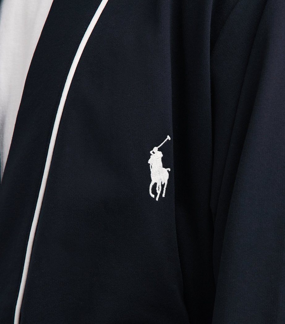 Polo Ralph Lauren Mens Cotton-Blend Jersey Bath Robe Collection Navy Image 5