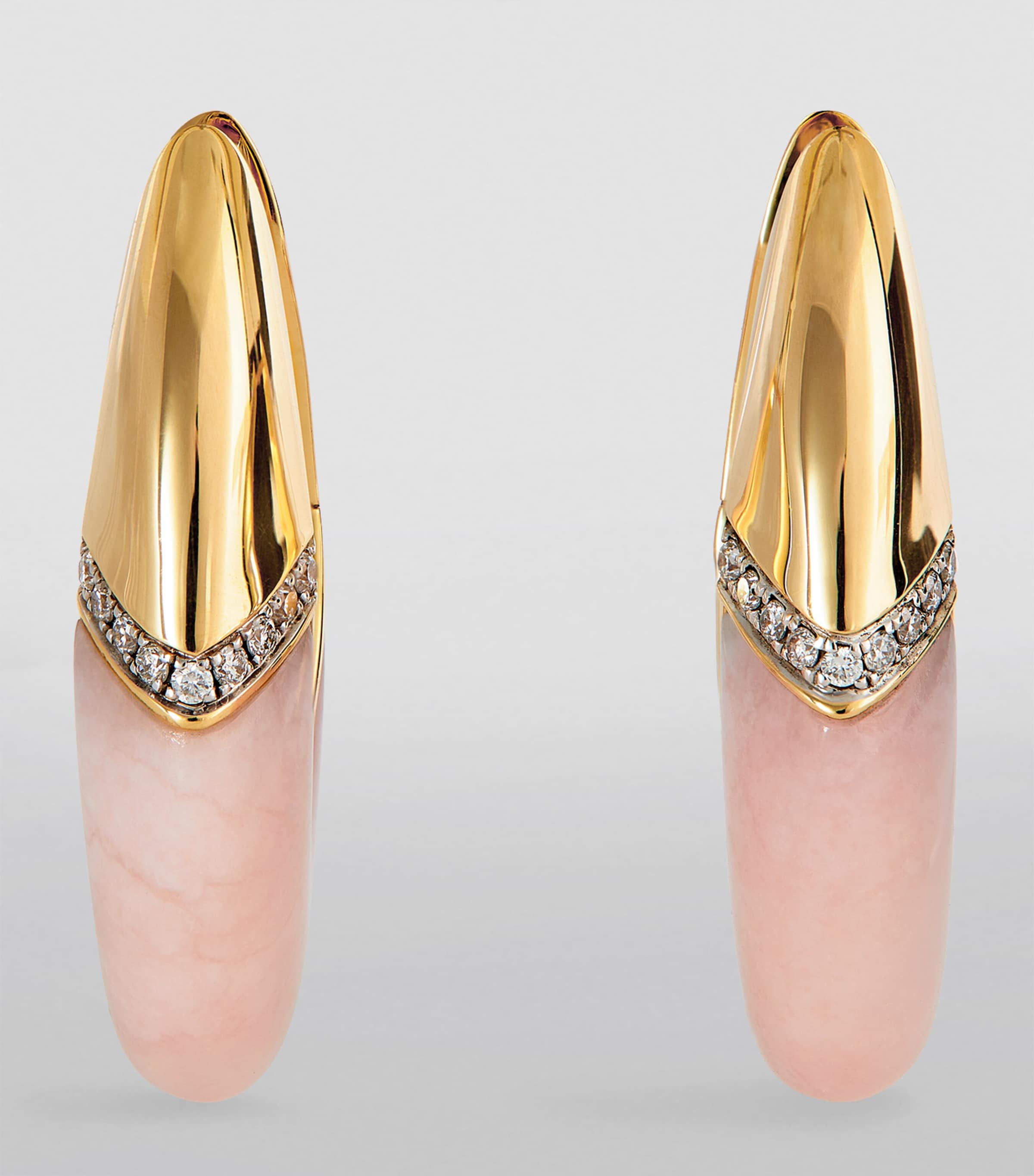 Yellow Gold, Diamond and Opal Bernadette Oval Earrings YELLOW GOLD Image 3