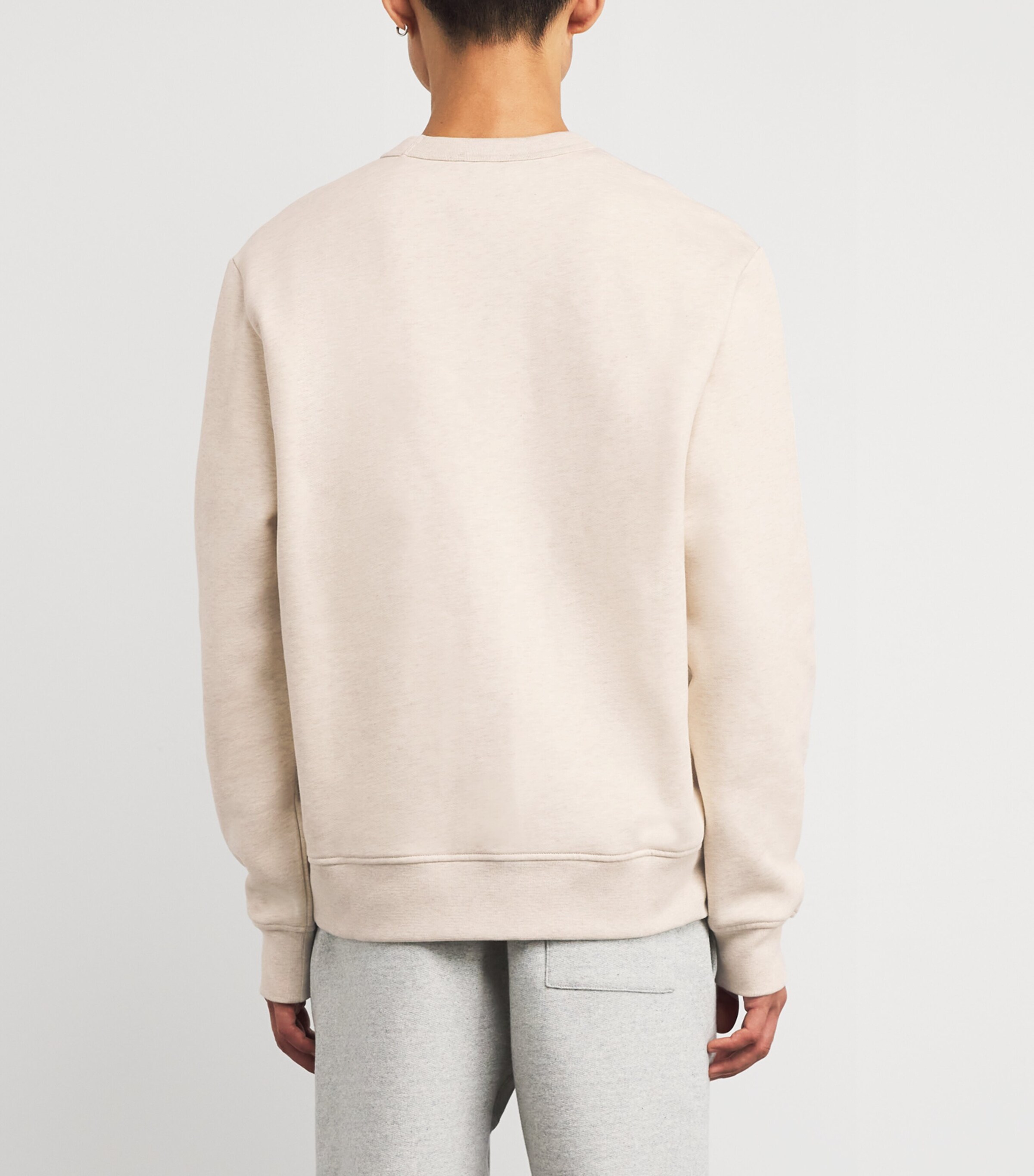 A.P.C. Mens Cotton Varsity Logo Sweatshirt Ecru Chine / Rouge Image 4