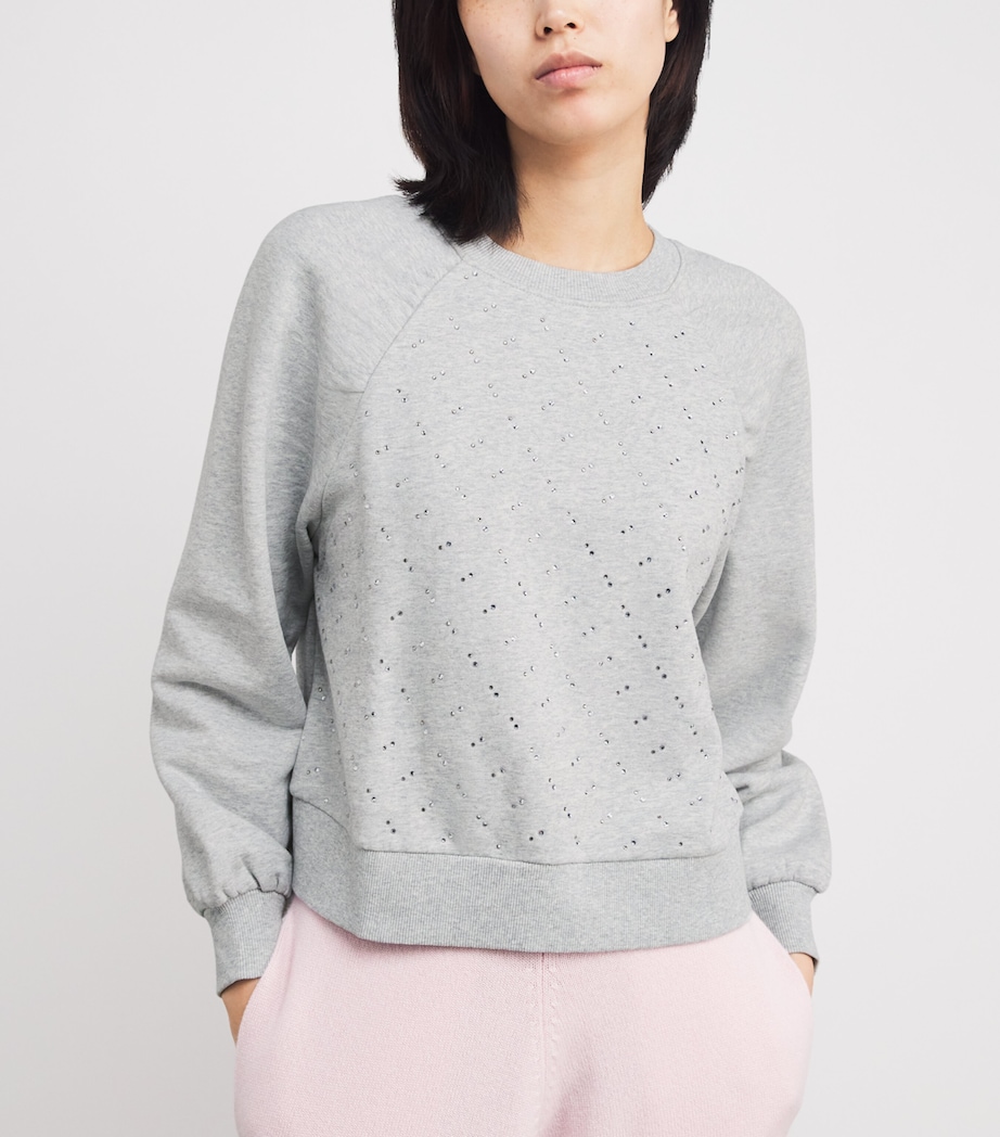Cotton Embellished Tricia Sweatshirt HEATHER GREY Image 6